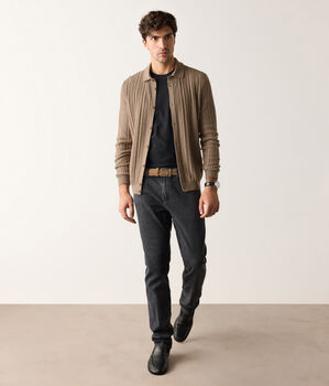 Camicia costa mista in Cashmere Ultrasoft