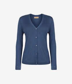 Ultrafine Cashmere Sweater with Rhinestones
