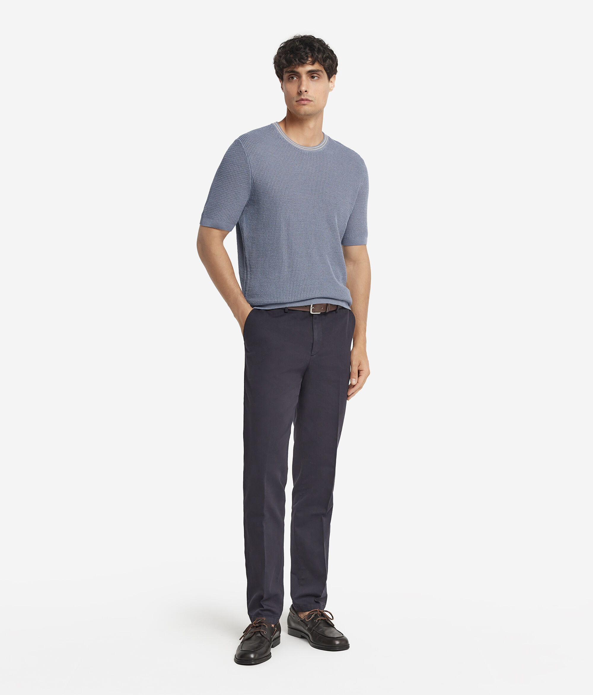 Polo en maille gaufrée