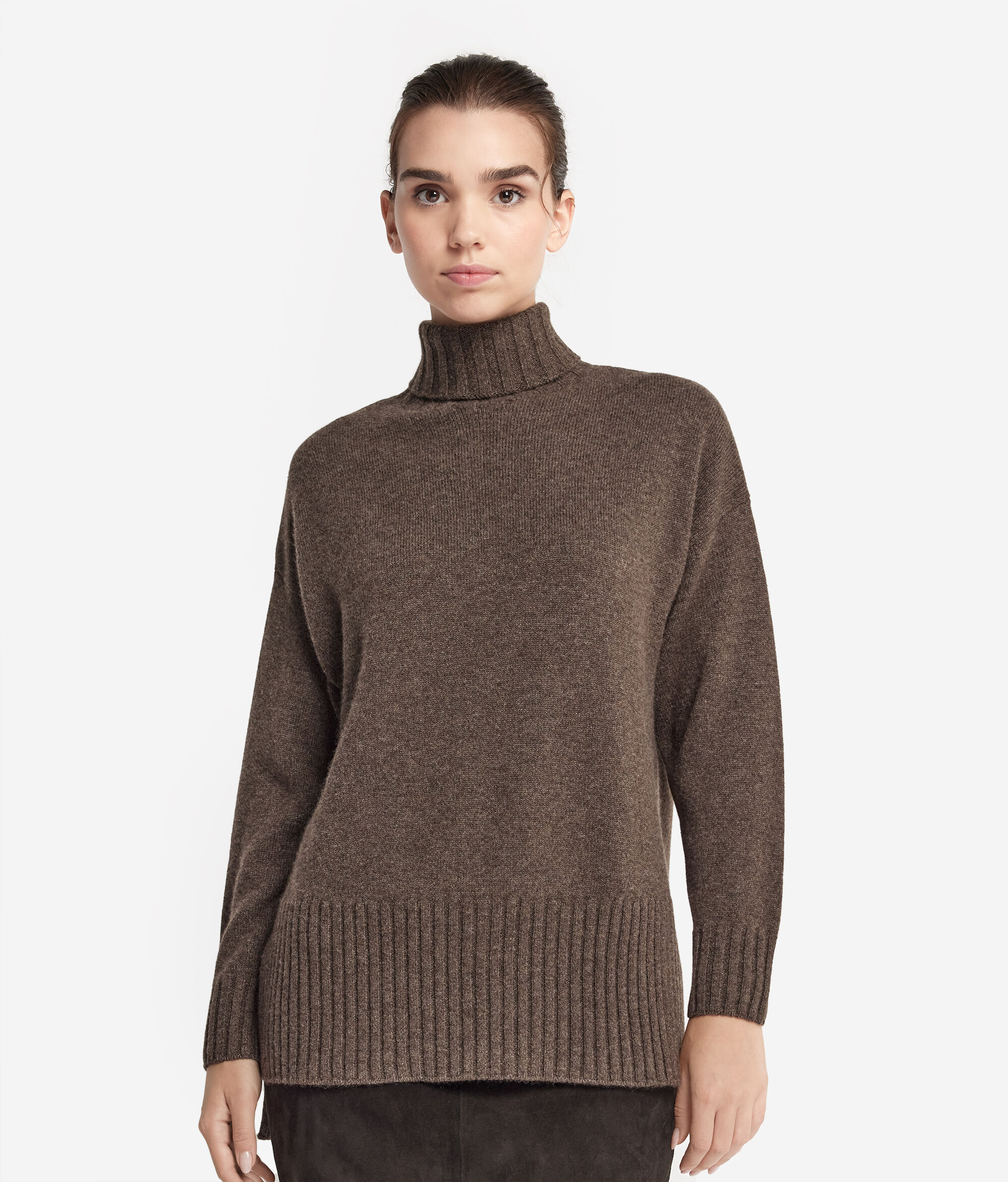 Maxi-pull col roulé en cachemire ultra-doux