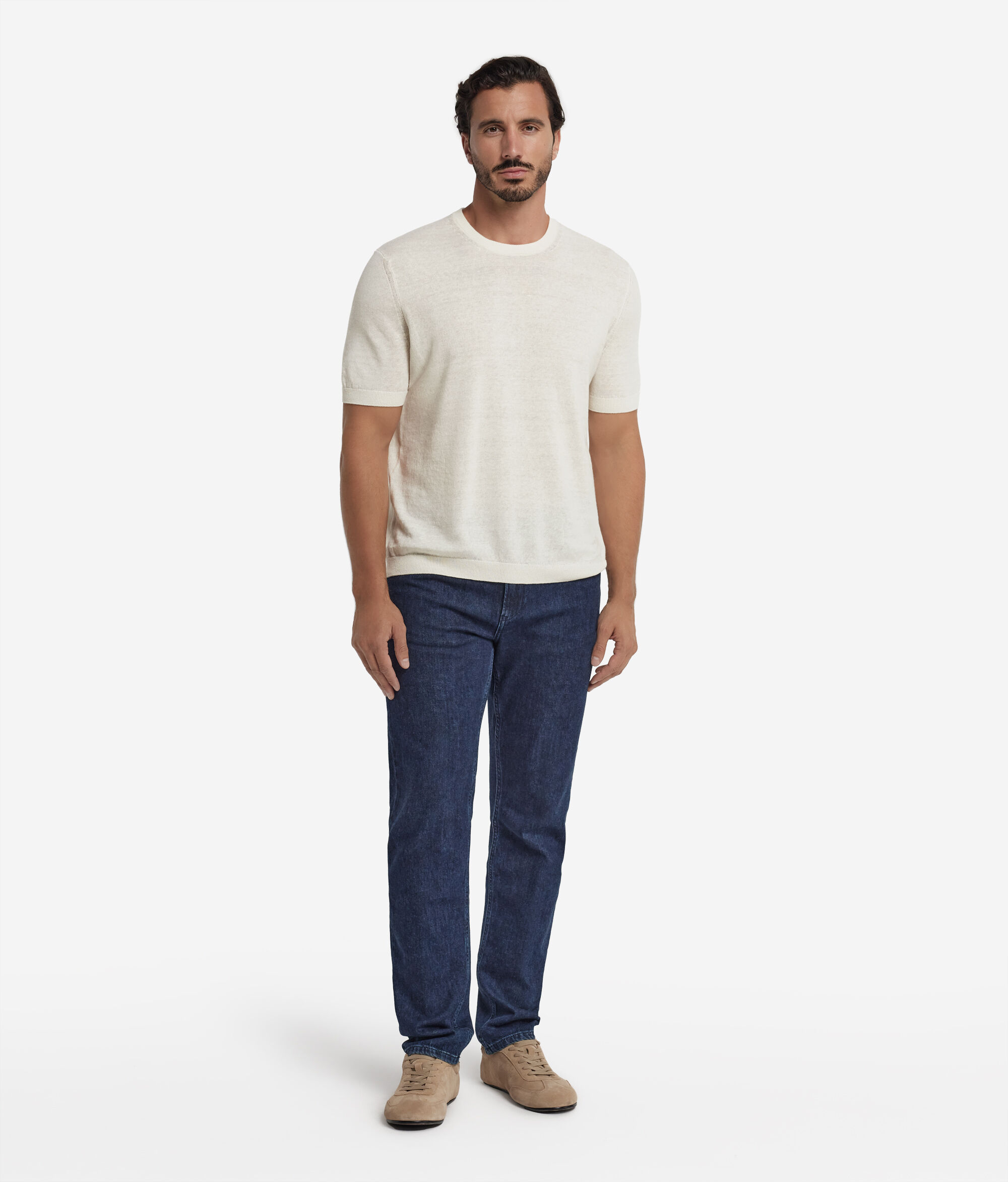 T-shirt en lin et coton