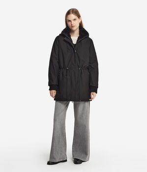 Reversible Technical Jacket with Rabbit Fur Lining