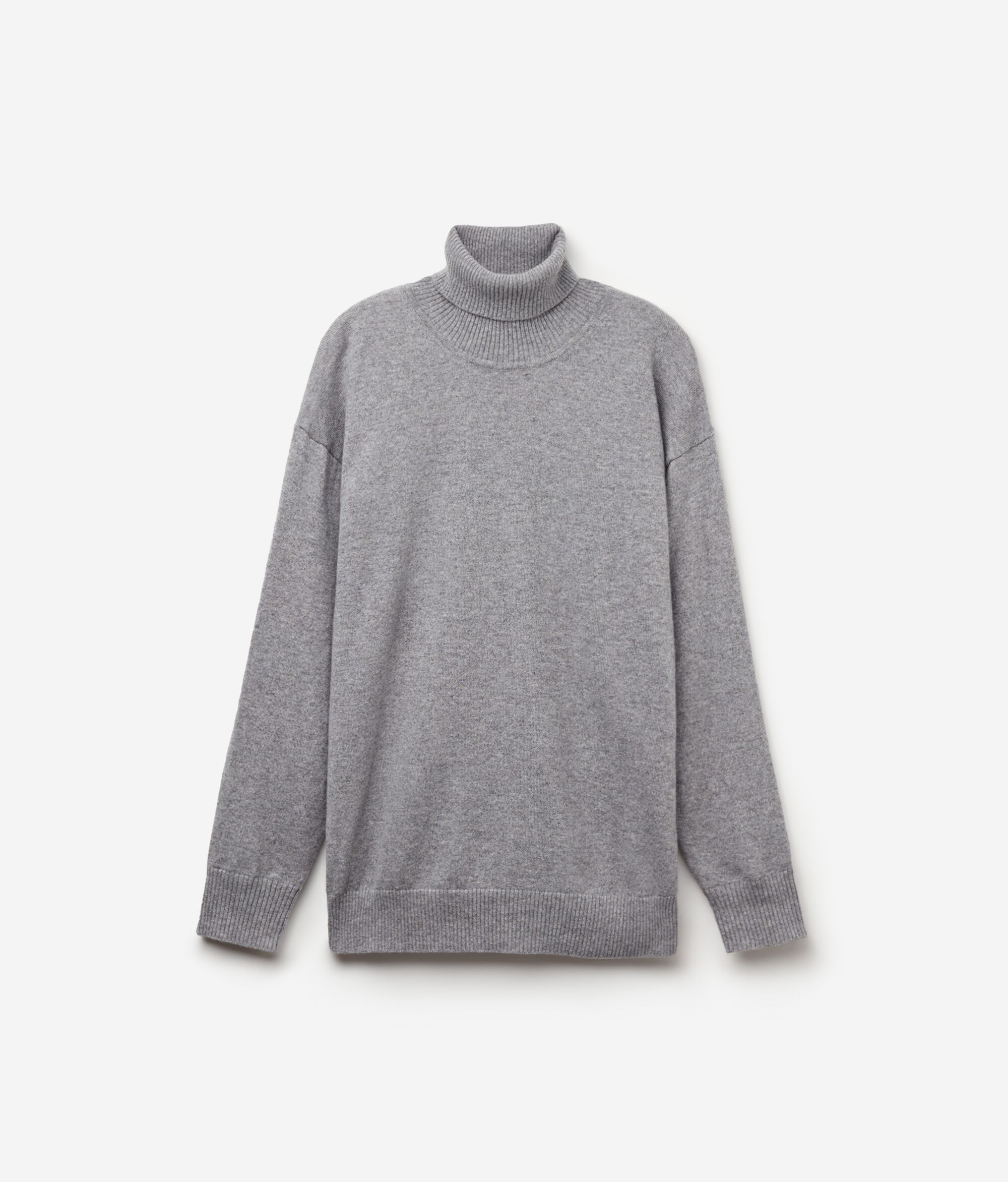 Camisola de Gola Alta em Ultrasoft Cashmere com Rachas