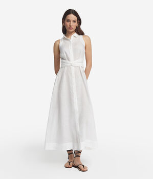 Robe en lin à bandes croisées