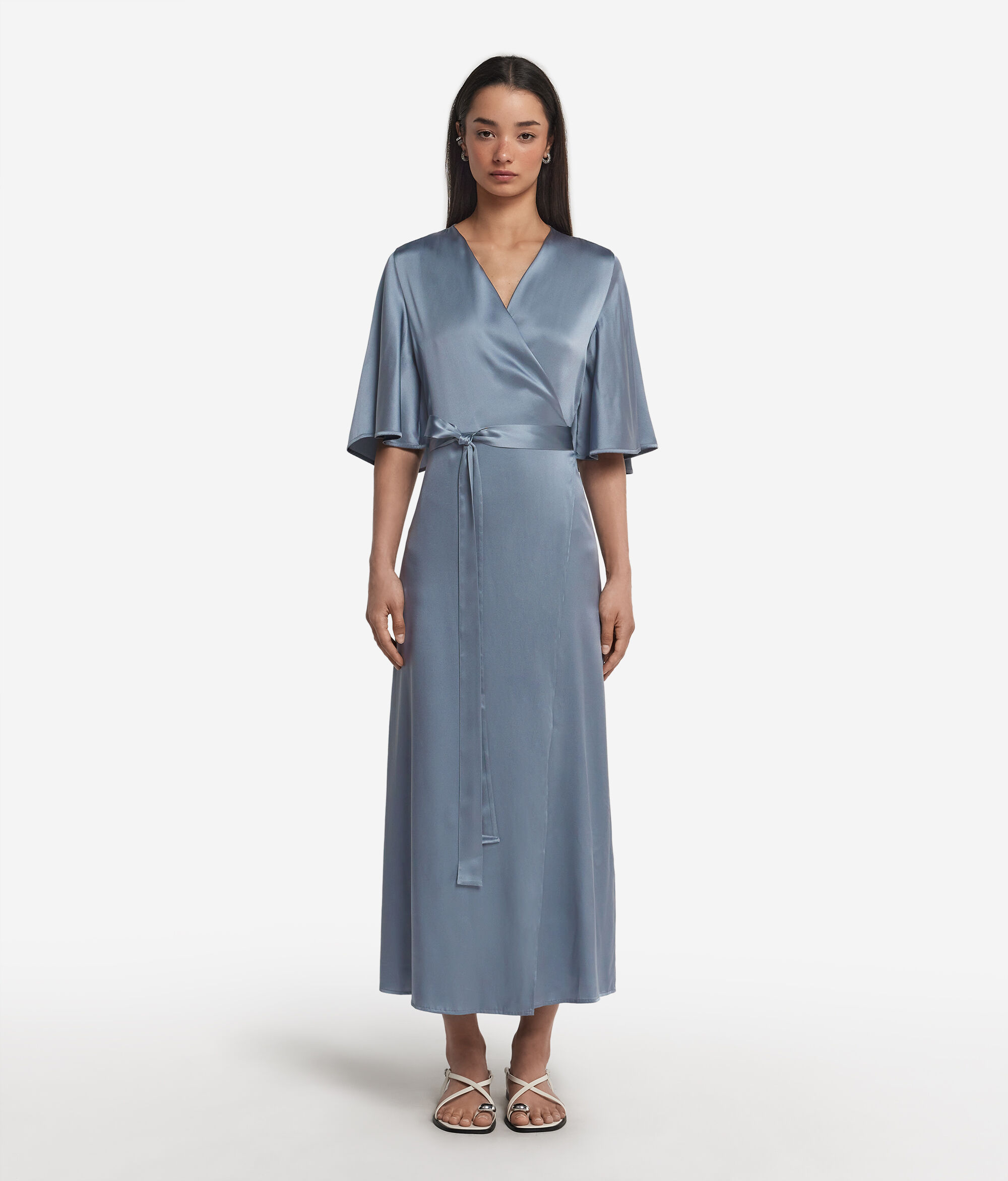 Satin Wrap Dress