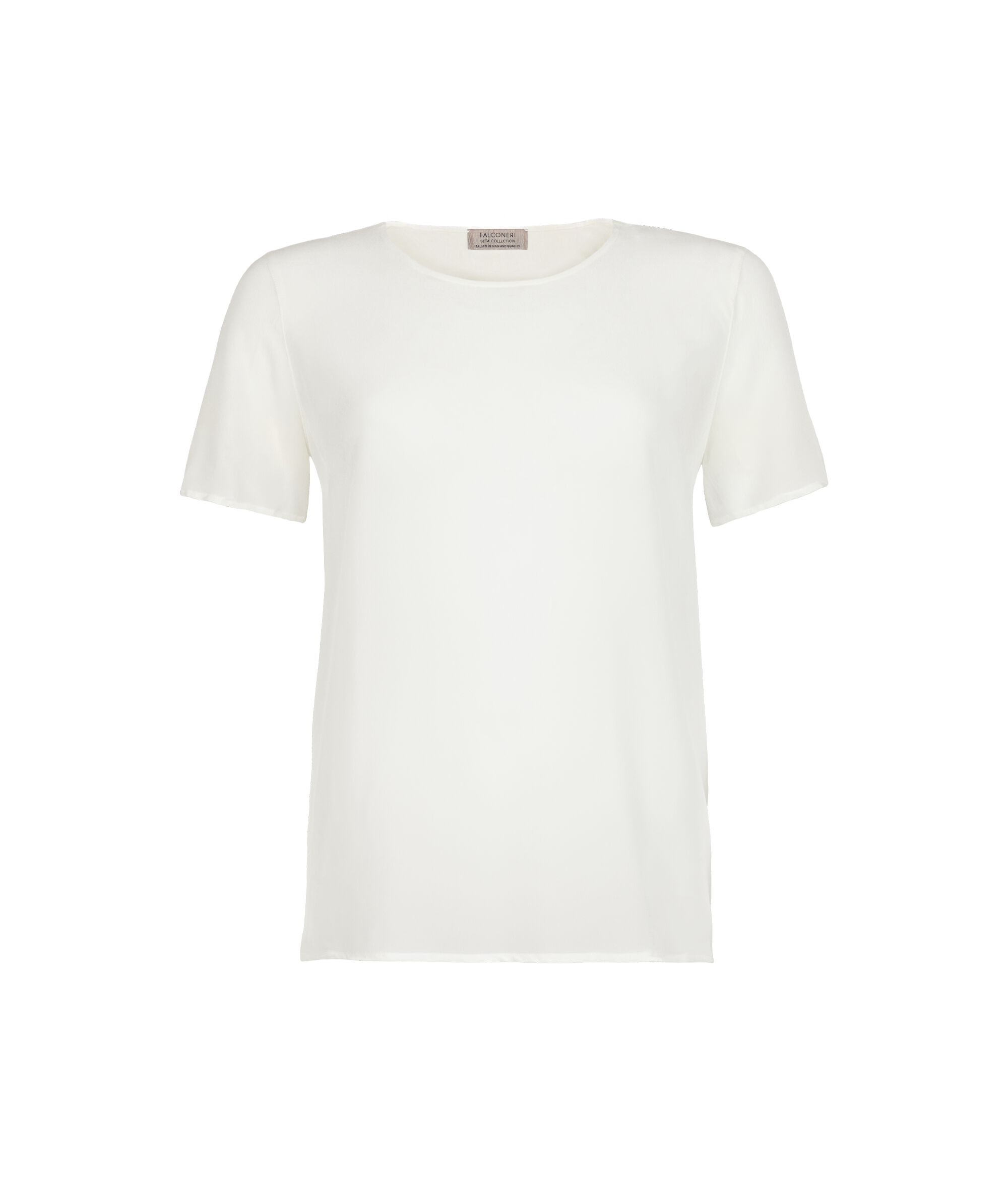 Rundhals-T-Shirt aus Seide Colore WeiÃŸ