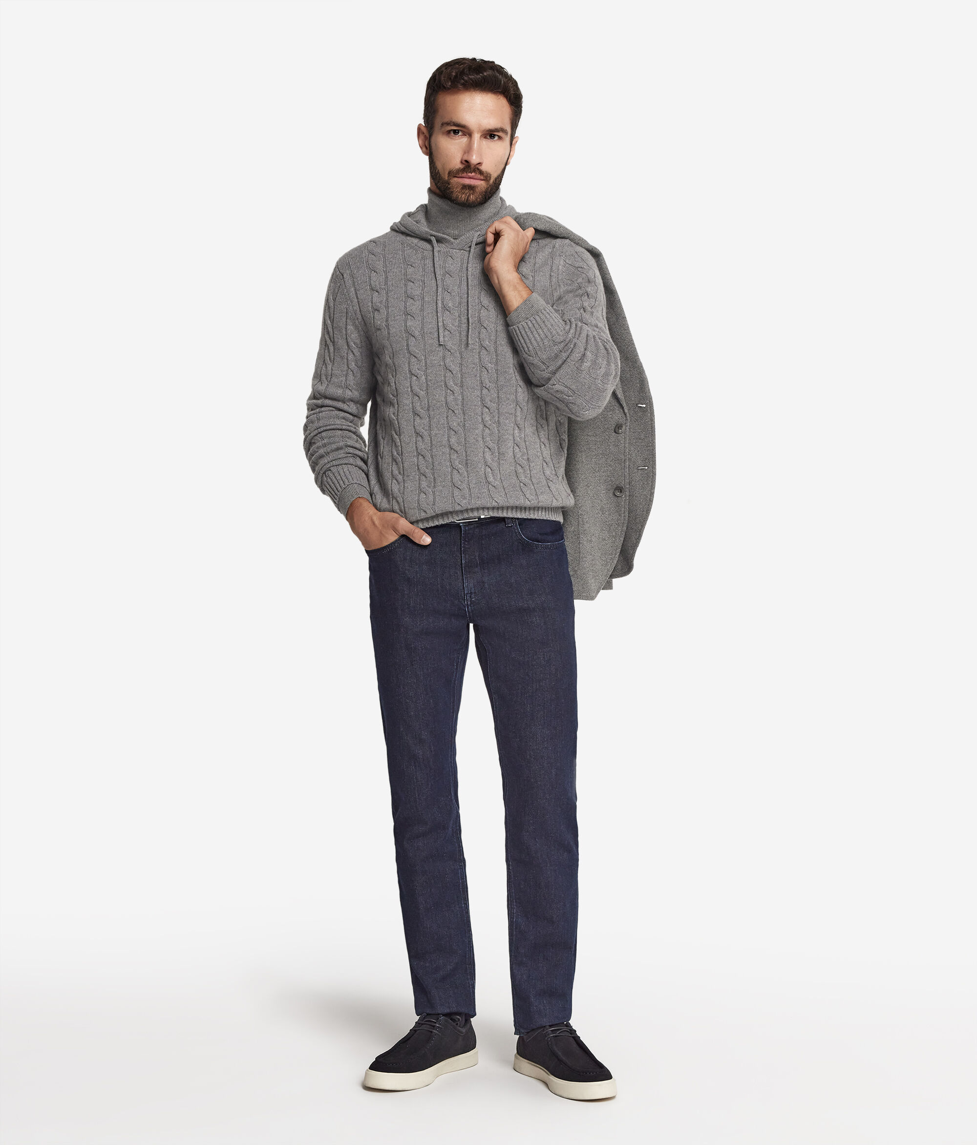 Ultrasoft Cashmere Cable-knit Motif Sweatshirt