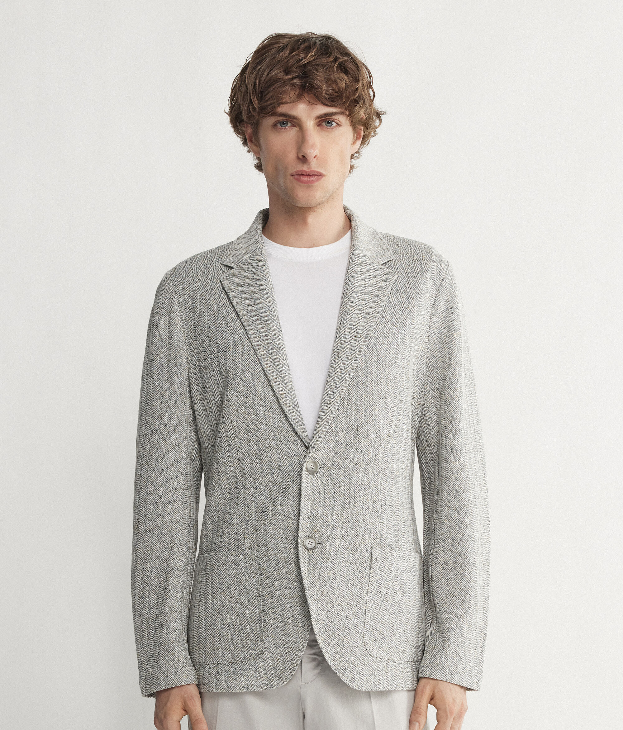 Пиджак изо льна и хлопка