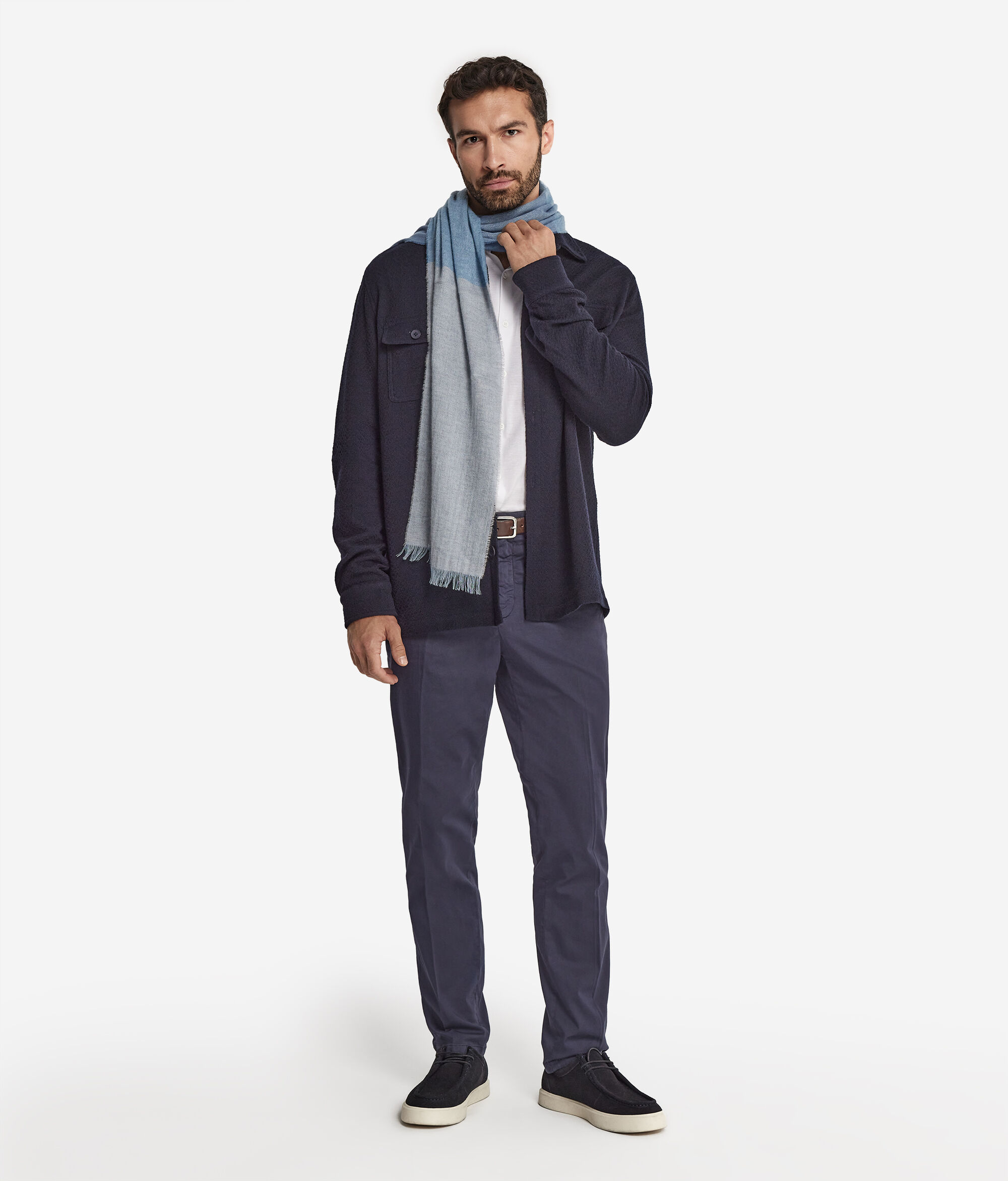 Faded Linen and Ultrafine Cashmere Scarf