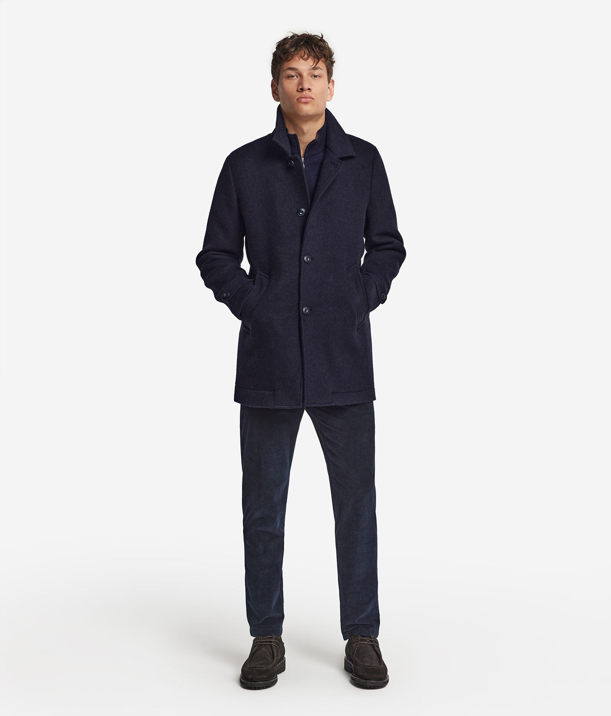 Peacoat monopetto in cashmere