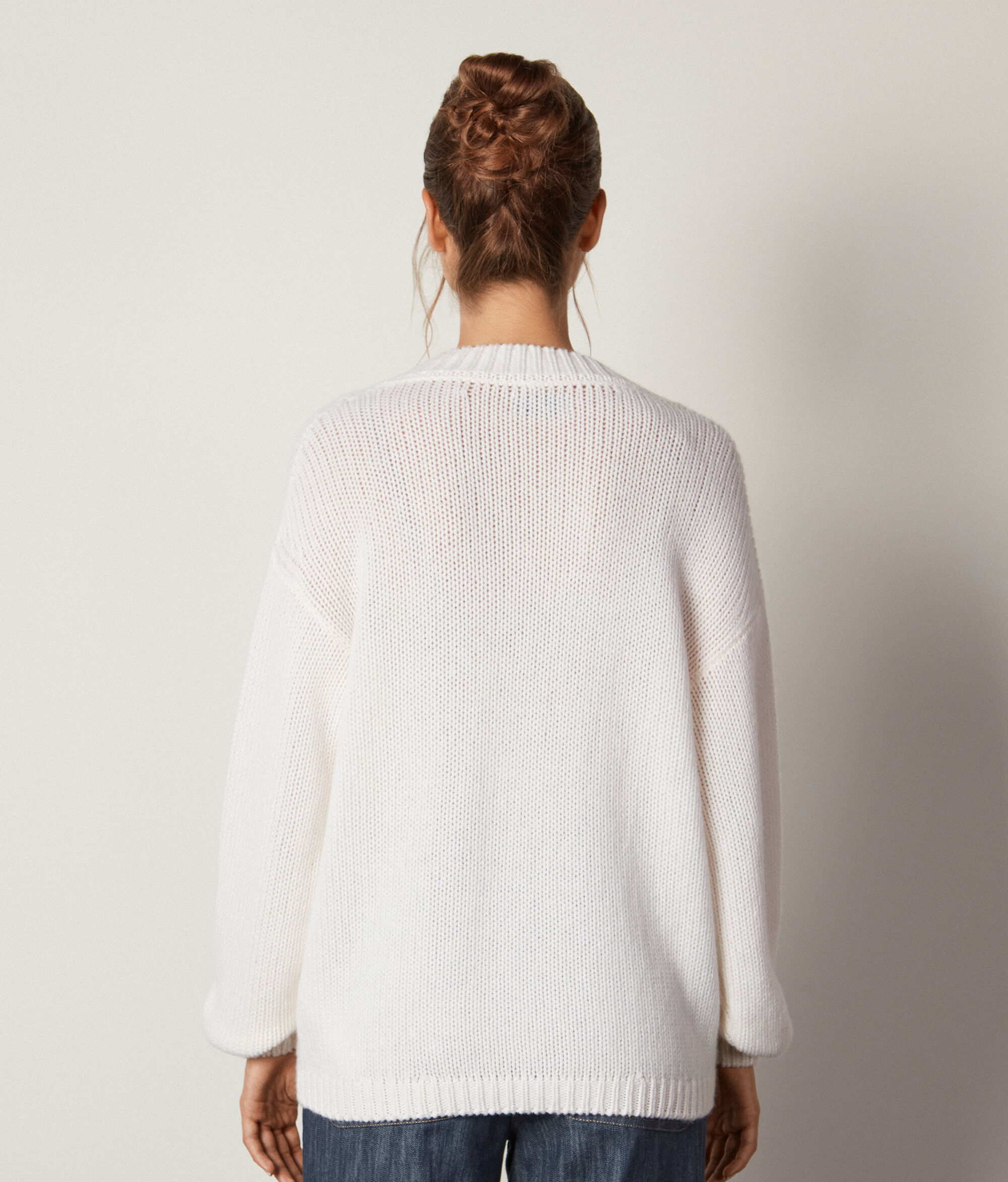 Tricot-Pullover mit V-Ausschnitt aus Kaschmir Ultrasoft