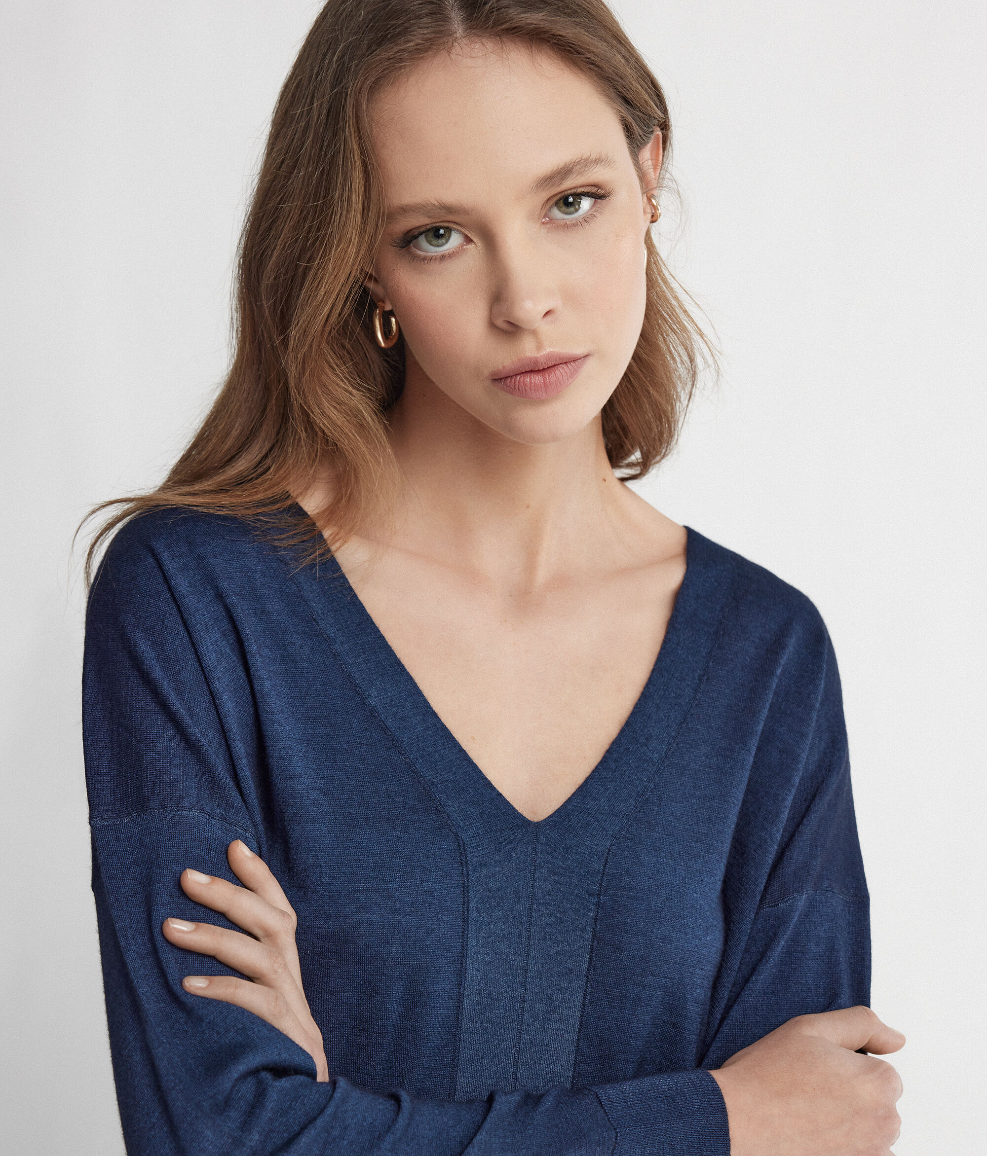 Pullover mit V-Ausschnitt aus Kaschmir Ultrafine