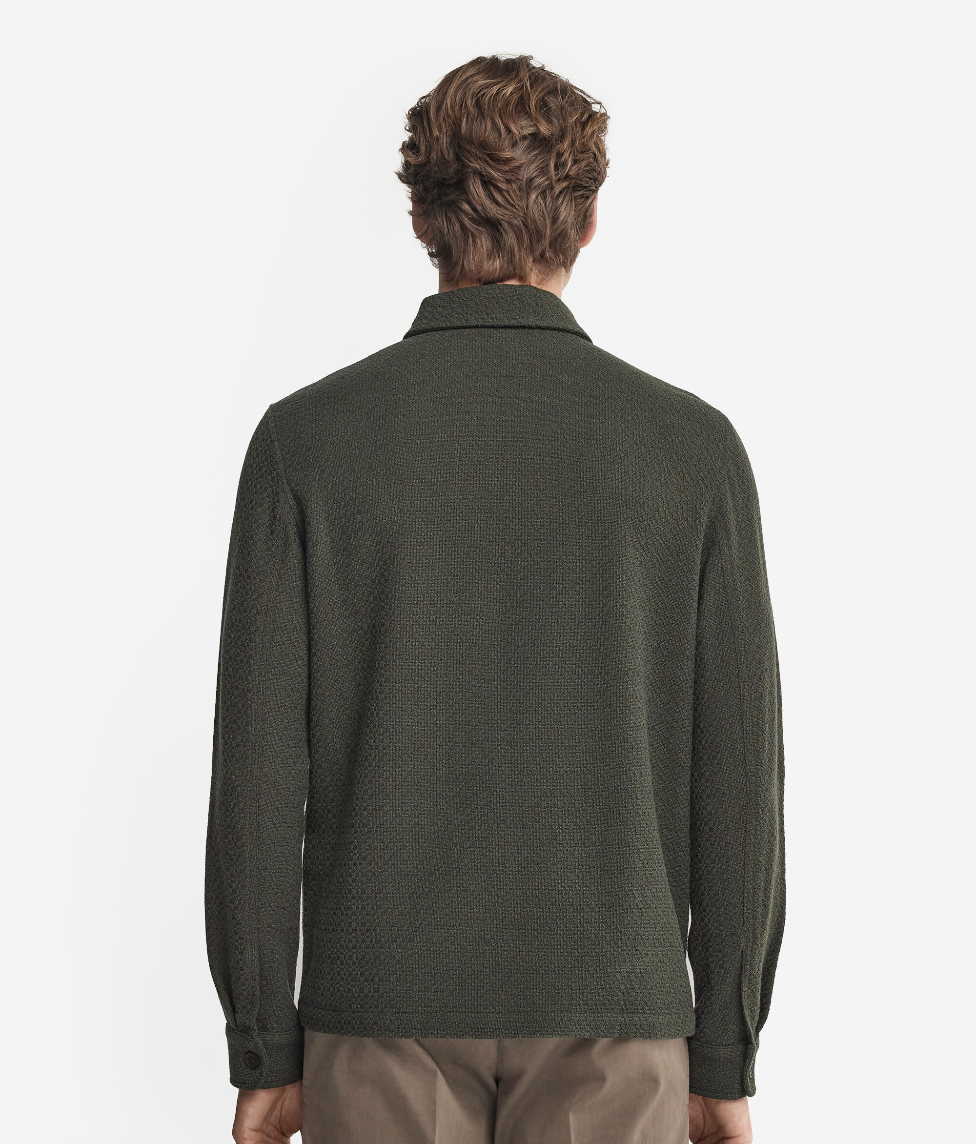 Wool Jersey Embossed Shirt Jacket