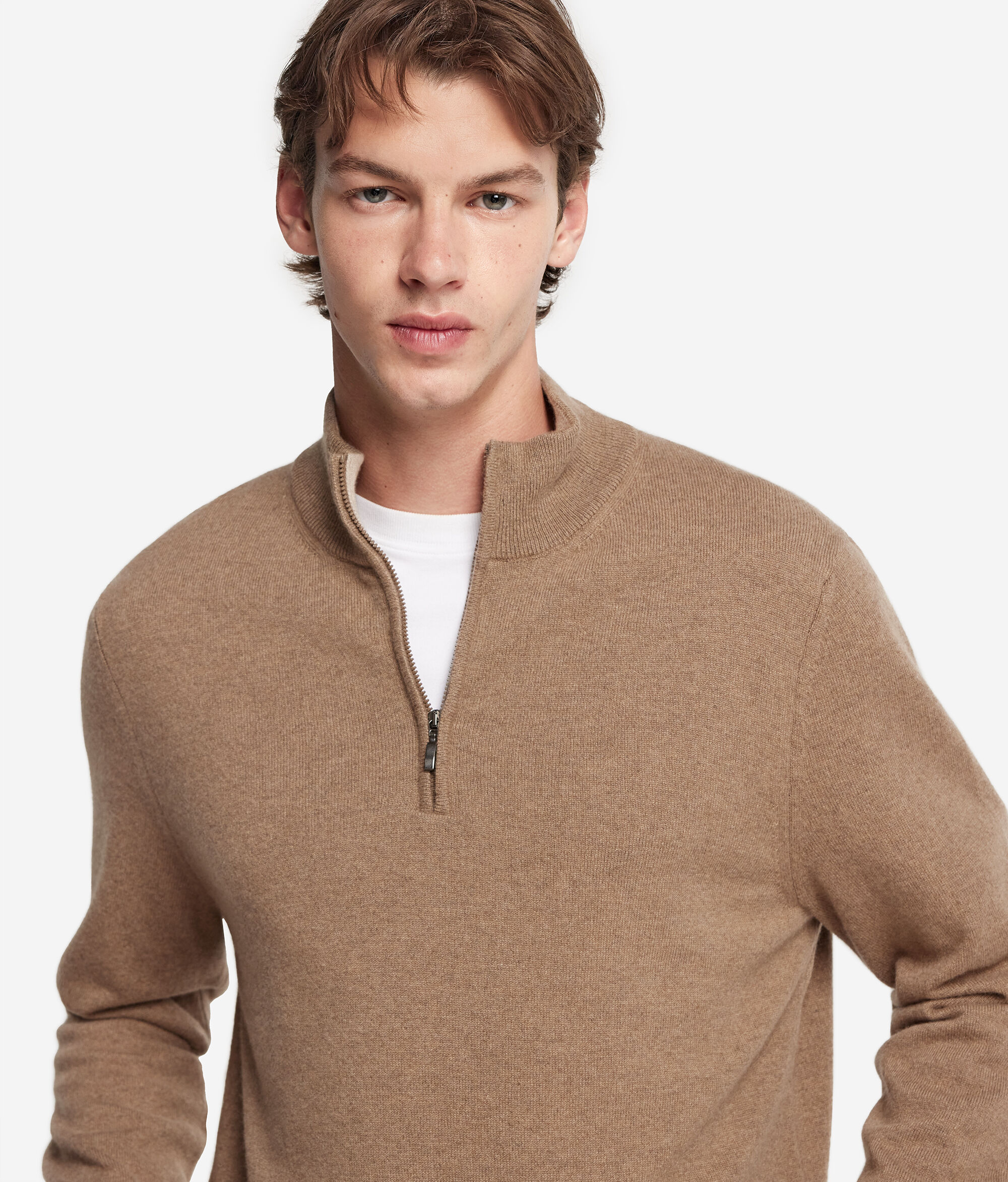 Herren-Pullover mit Reißverschluss aus Kaschmir Ultrasoft