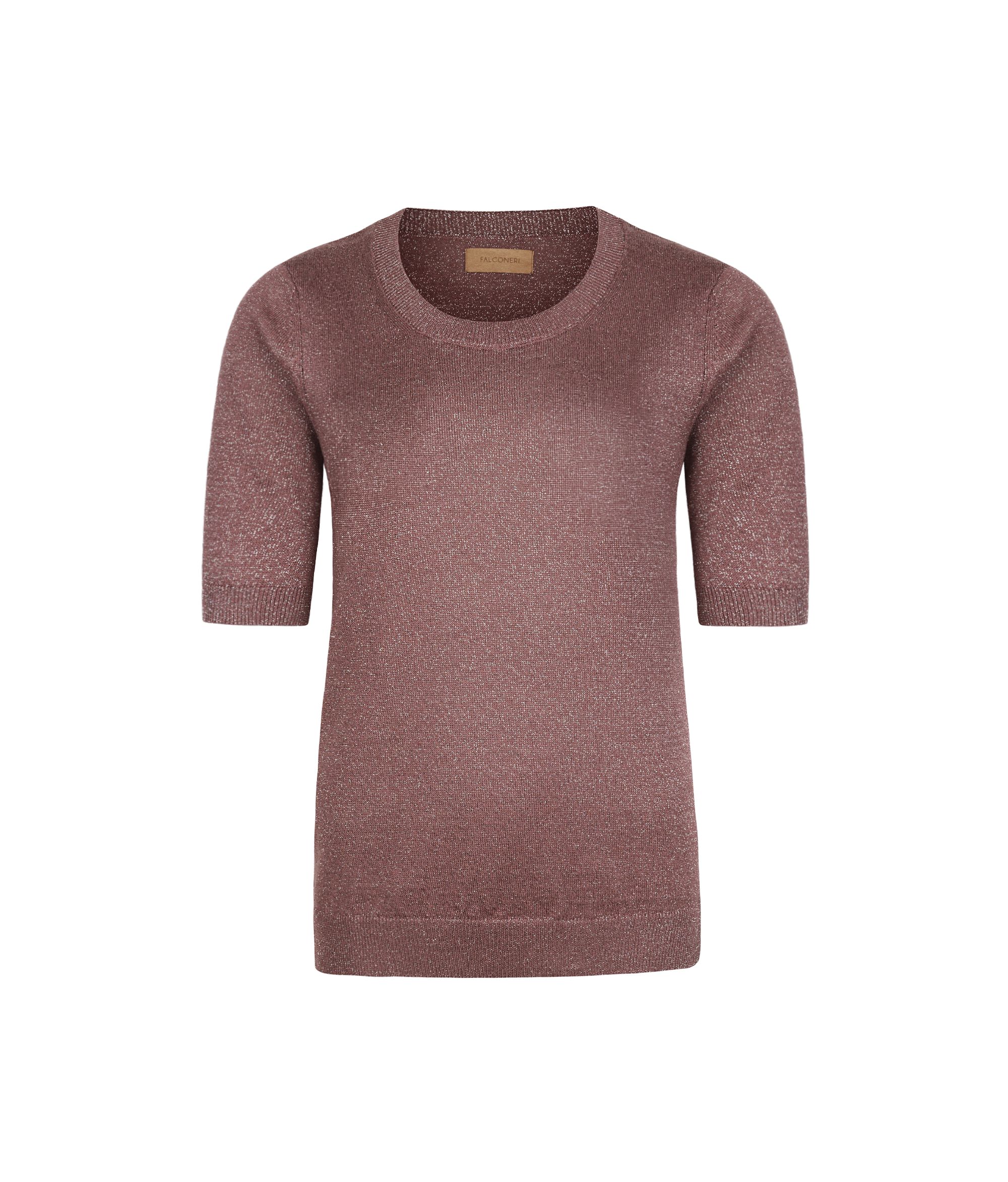 Crewneck in linen and cotton lamé