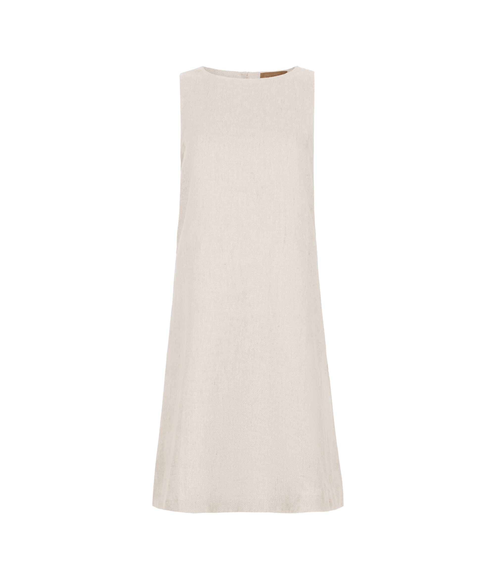 Vestido corto de lino y lamé