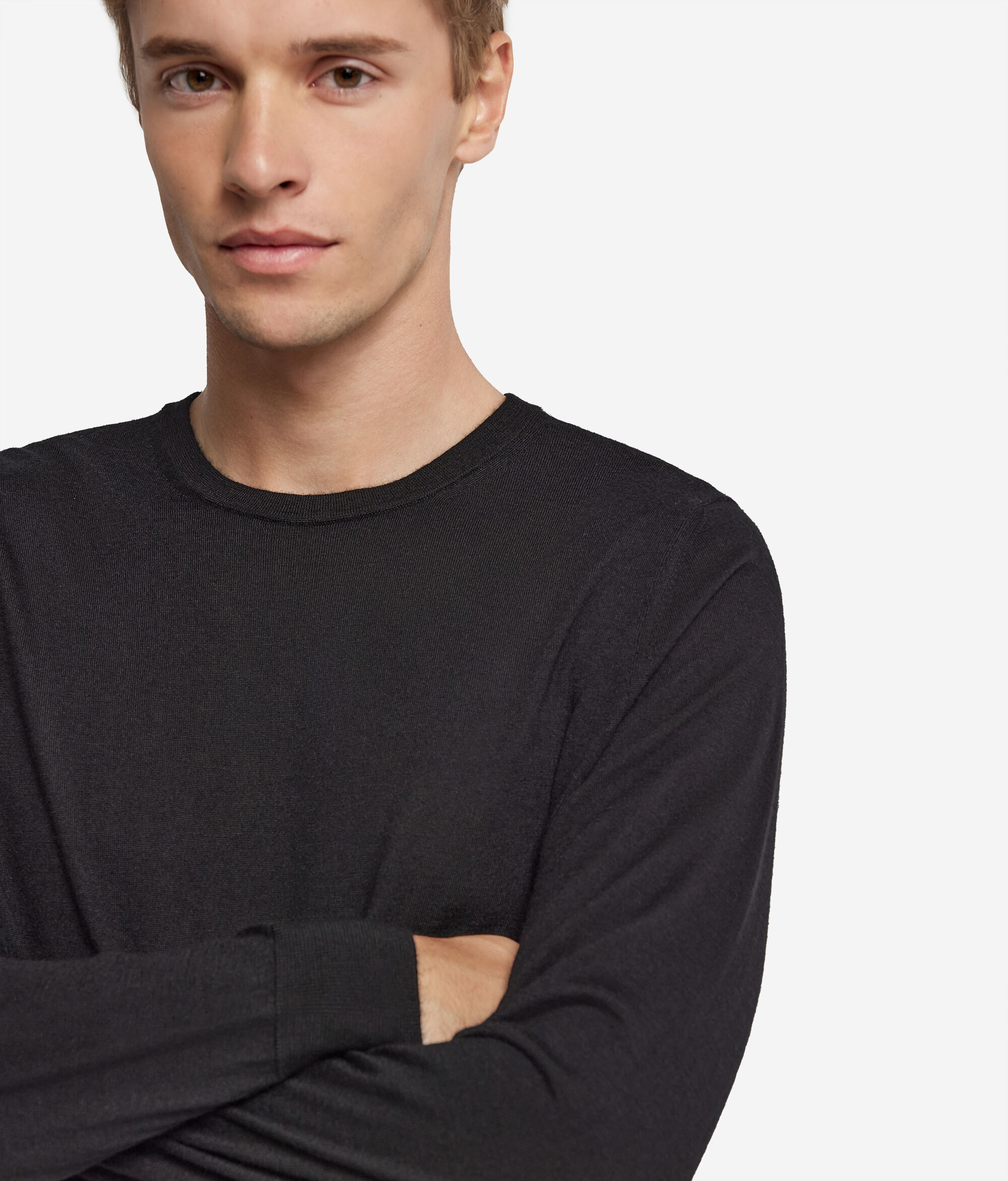 Camisola com Decote Redondo em Ultrafine Cashmere