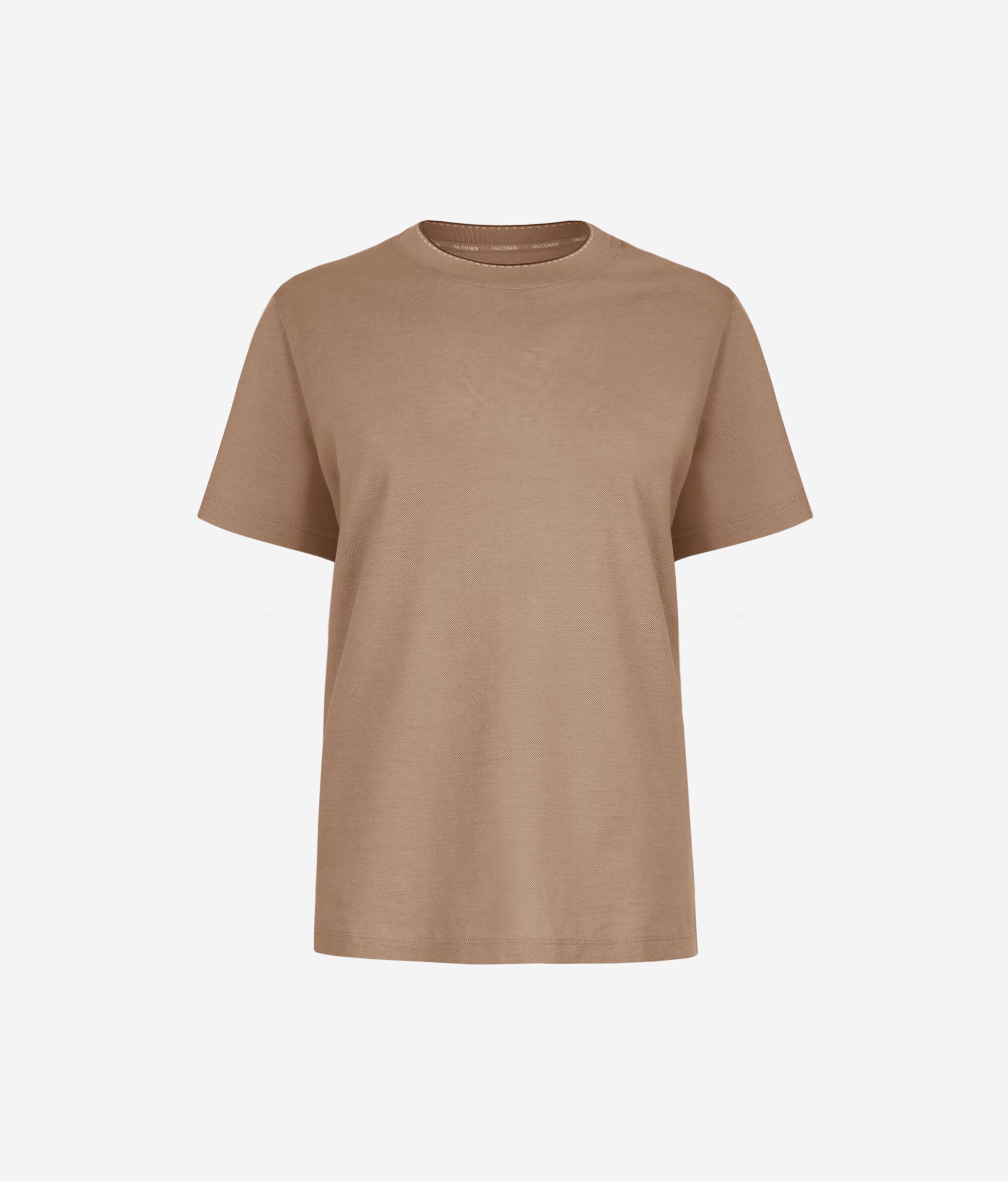 Piqué T-shirt with knitted collar