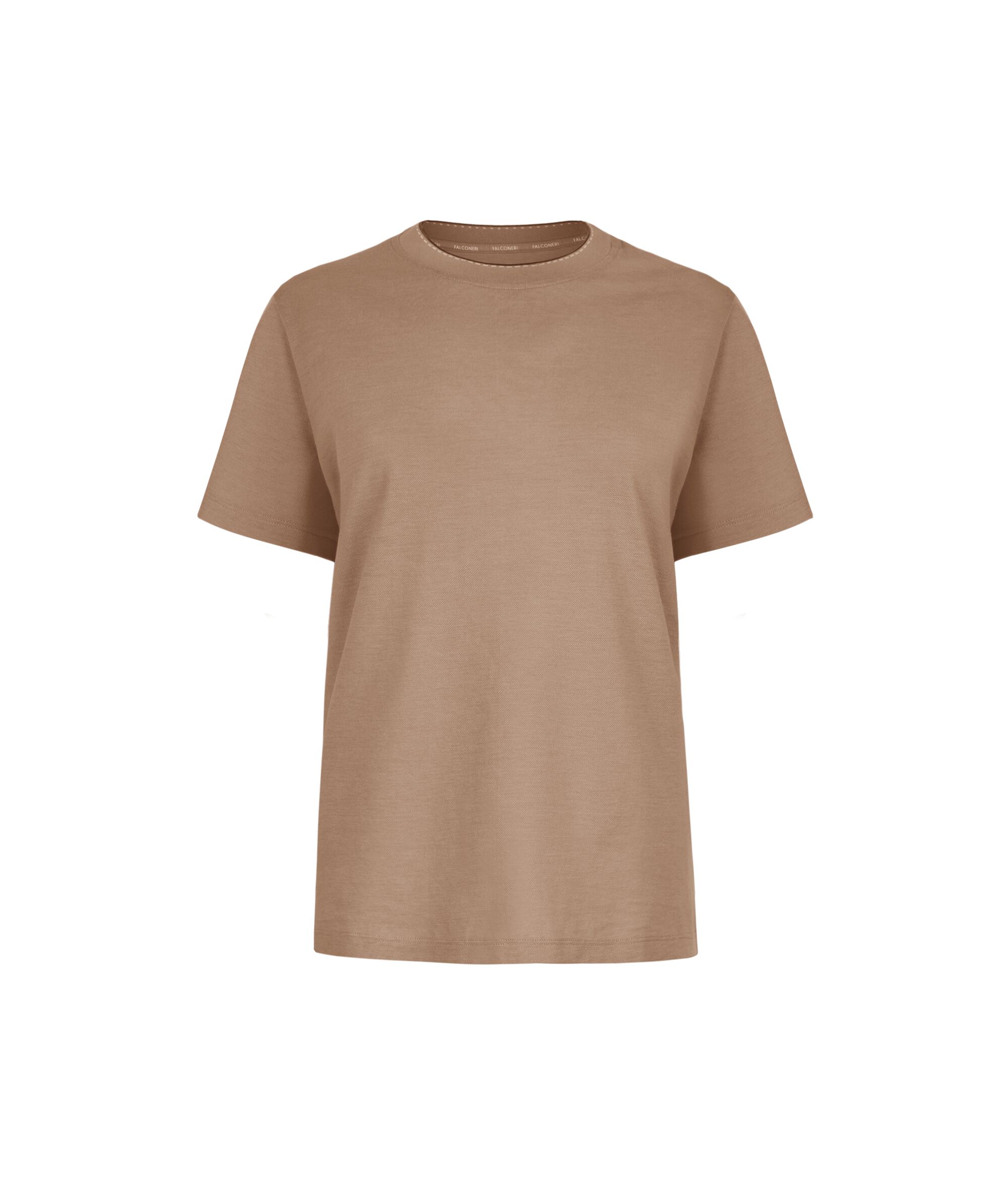 Piqué T-shirt with knitted collar