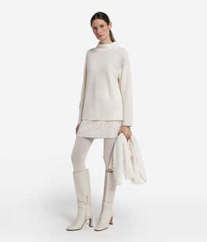 Turtleneck with Pearls in Ultrasoft Cashmere
