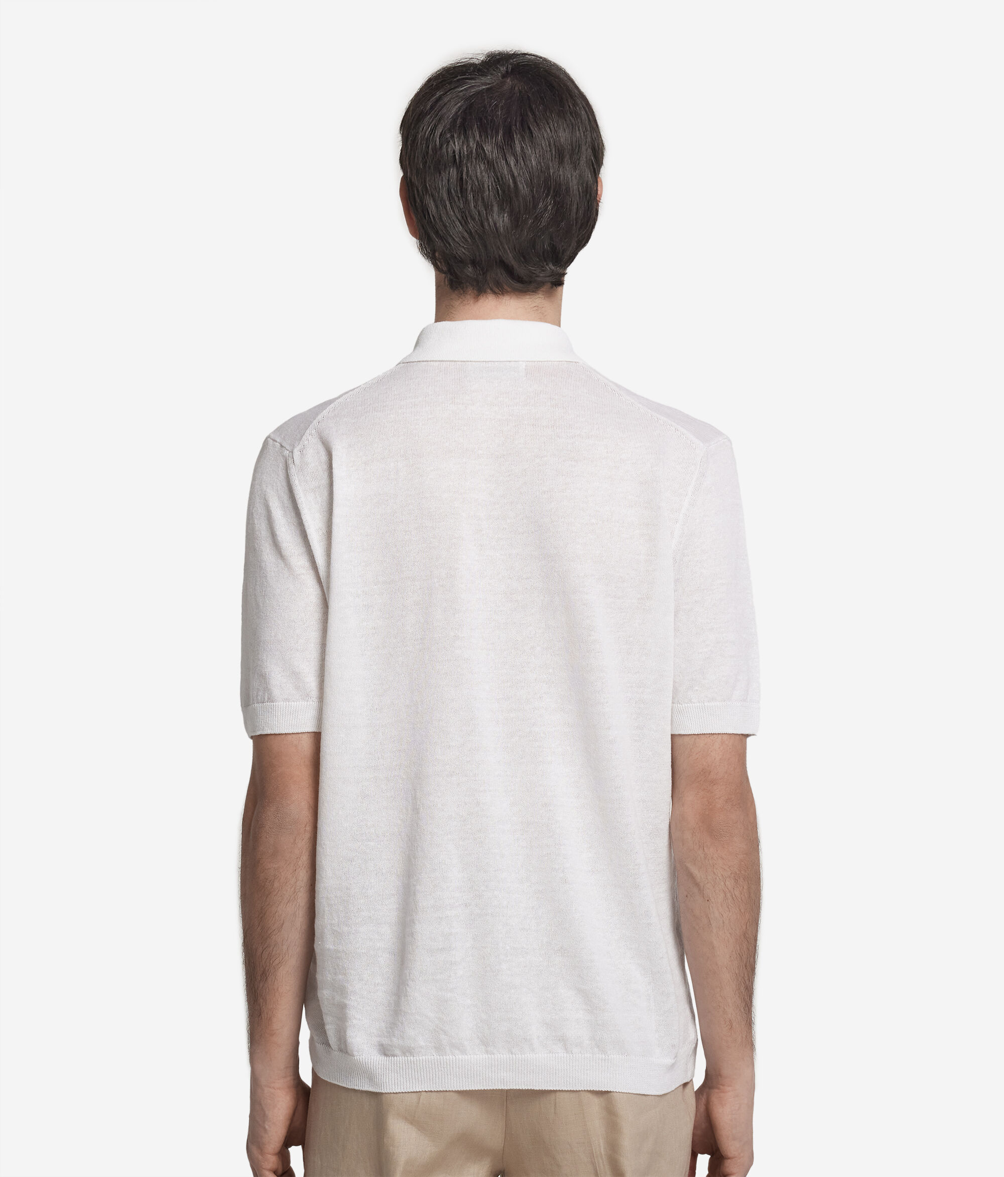 Short-Sleeve Linen Cotton Polo Shirt