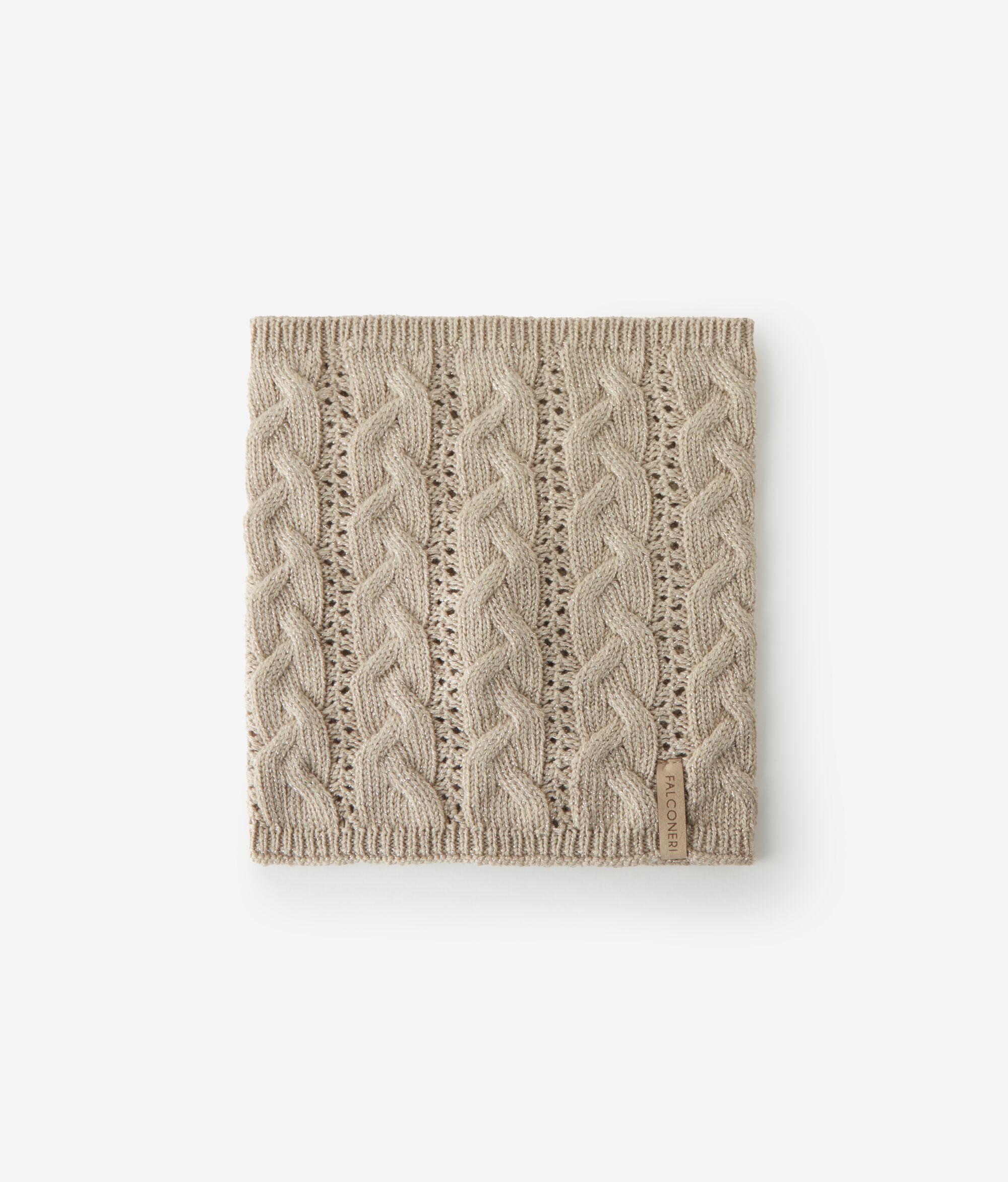 Шарф-снуд с «косами» из шерсти с эффектом ламе