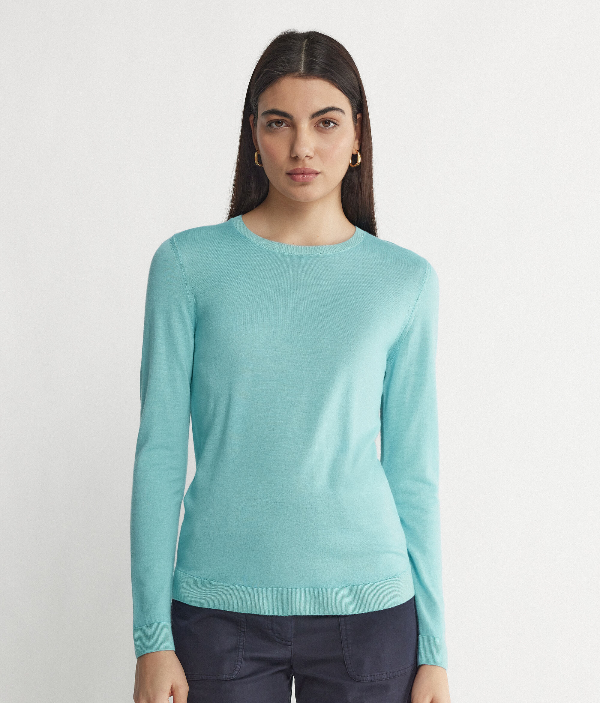 Maglione Halogen In Cashmere Grigio – Girocollo Leggero, Taglia M, Nuovo