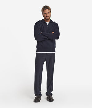 Ribbed Ultrasoft Cashmere pullover with zip