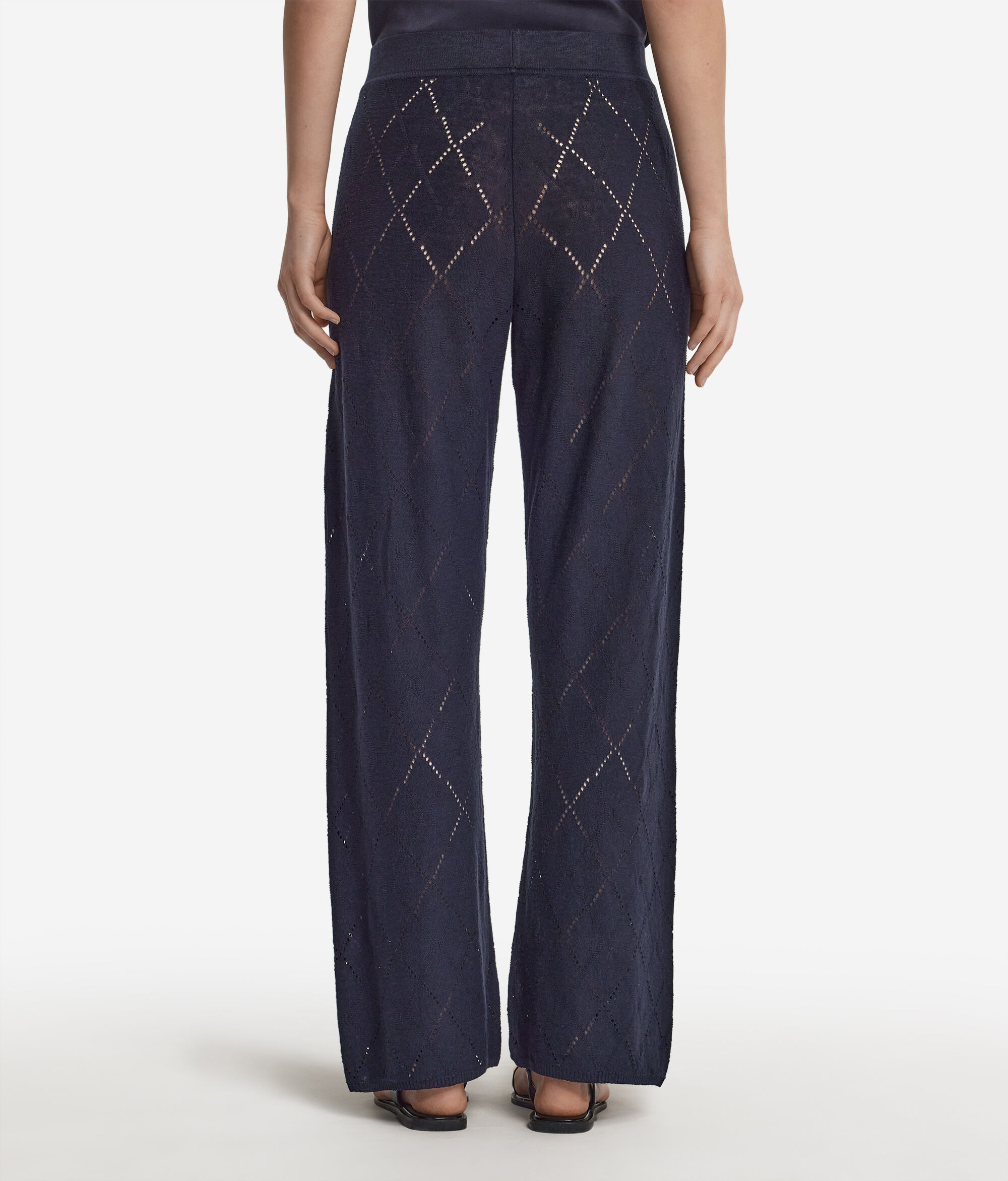 Pantalon large à losanges