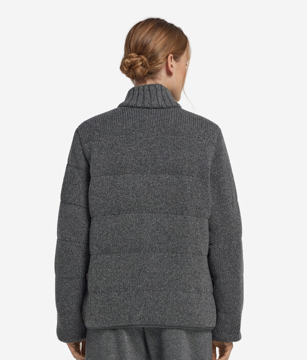 Двусторонний пуховик из кашемира с нитью ламе