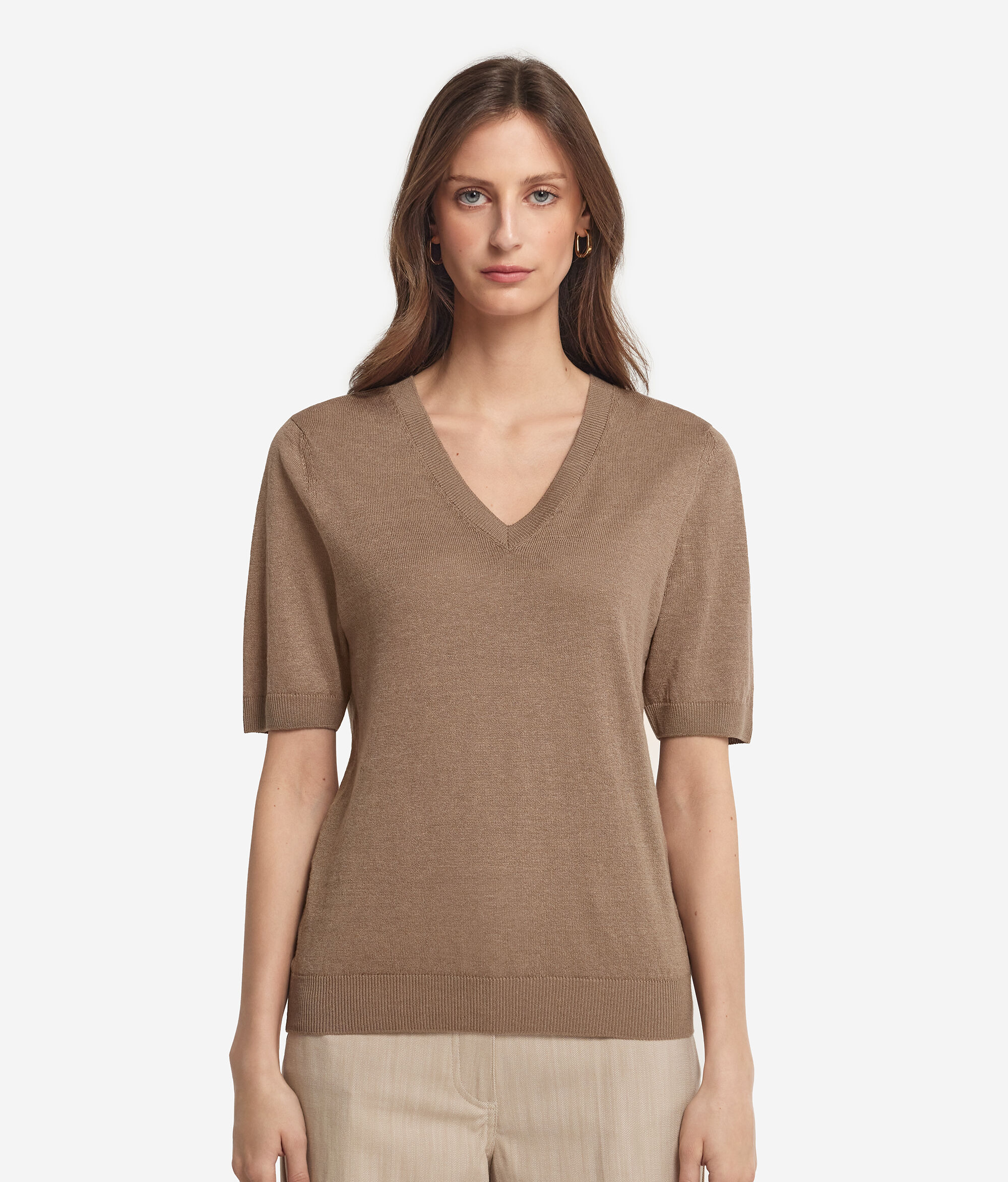 Джемпер изо льна и хлопка