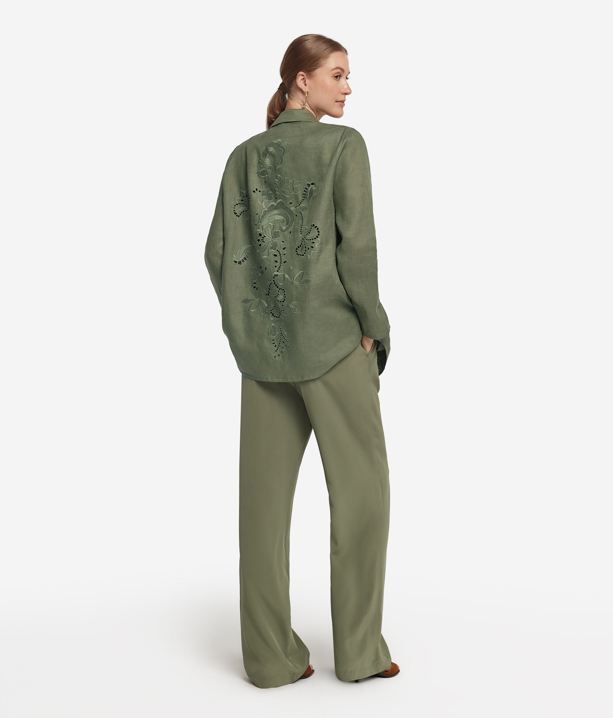 Bestickte Leinenjacke