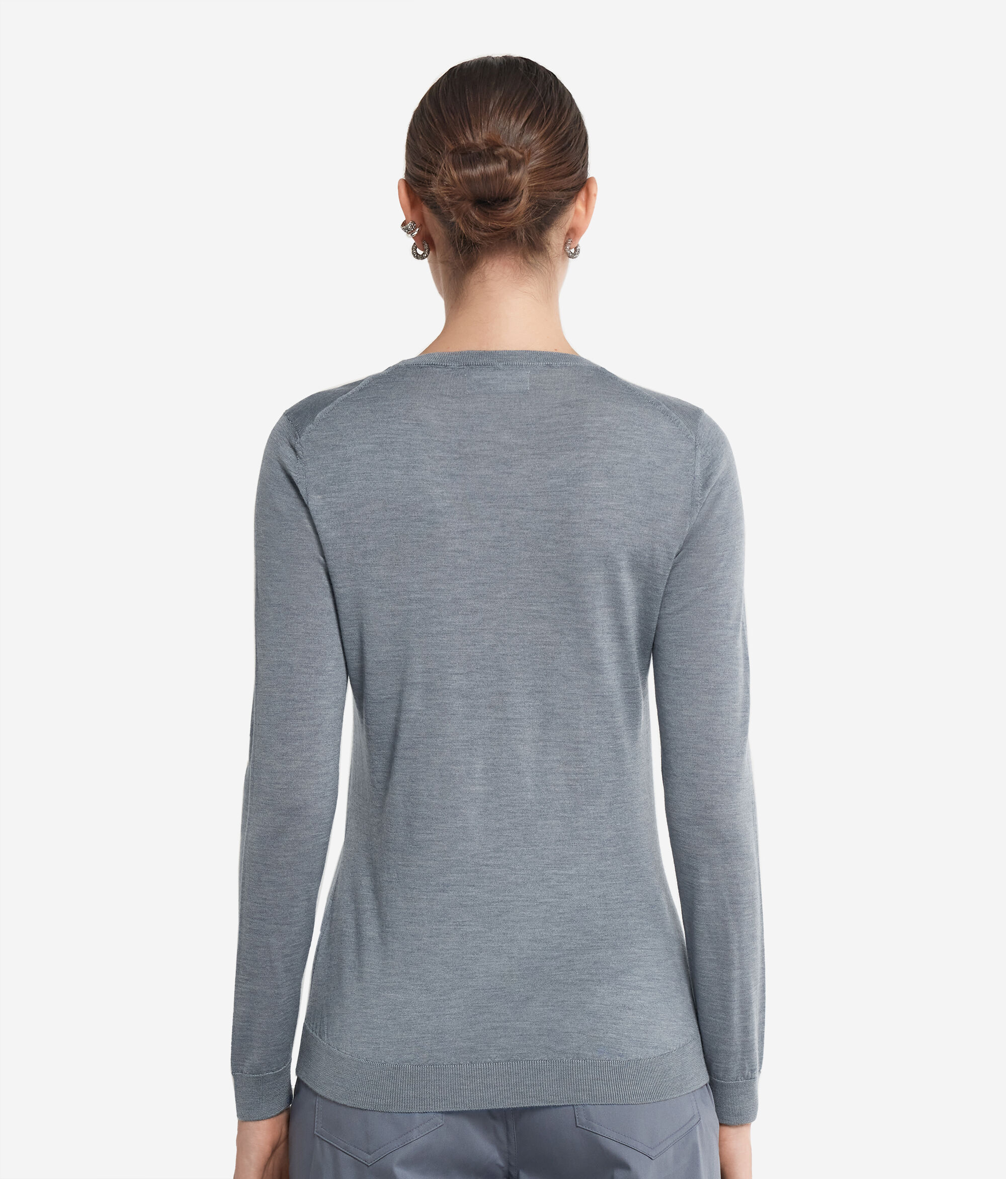 Pull femme à col rond en cachemire ultra-fin