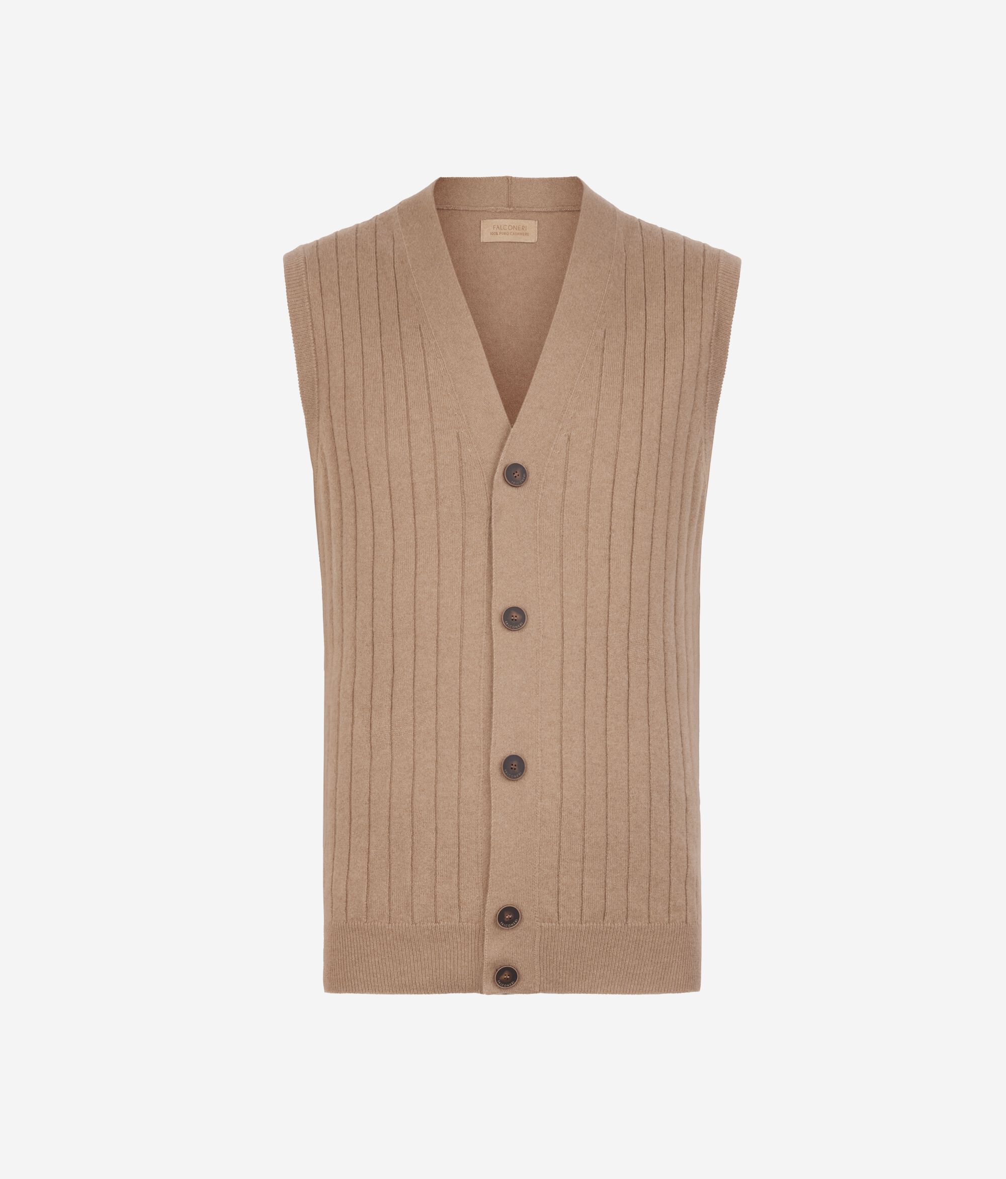 Ribbed Ultrasoft Cashmere waistcoat