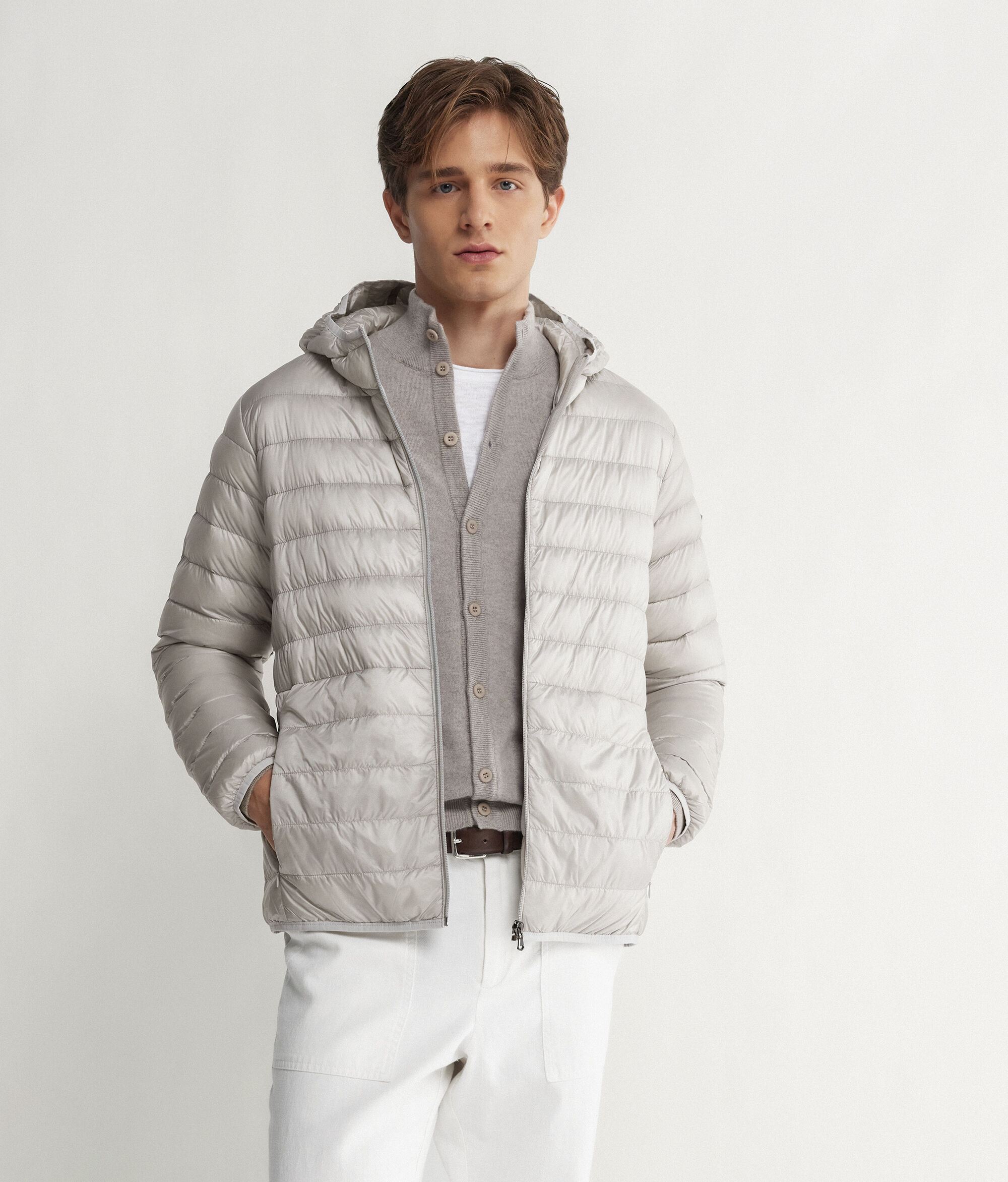 Piumino in Cashmere con cappuccio
