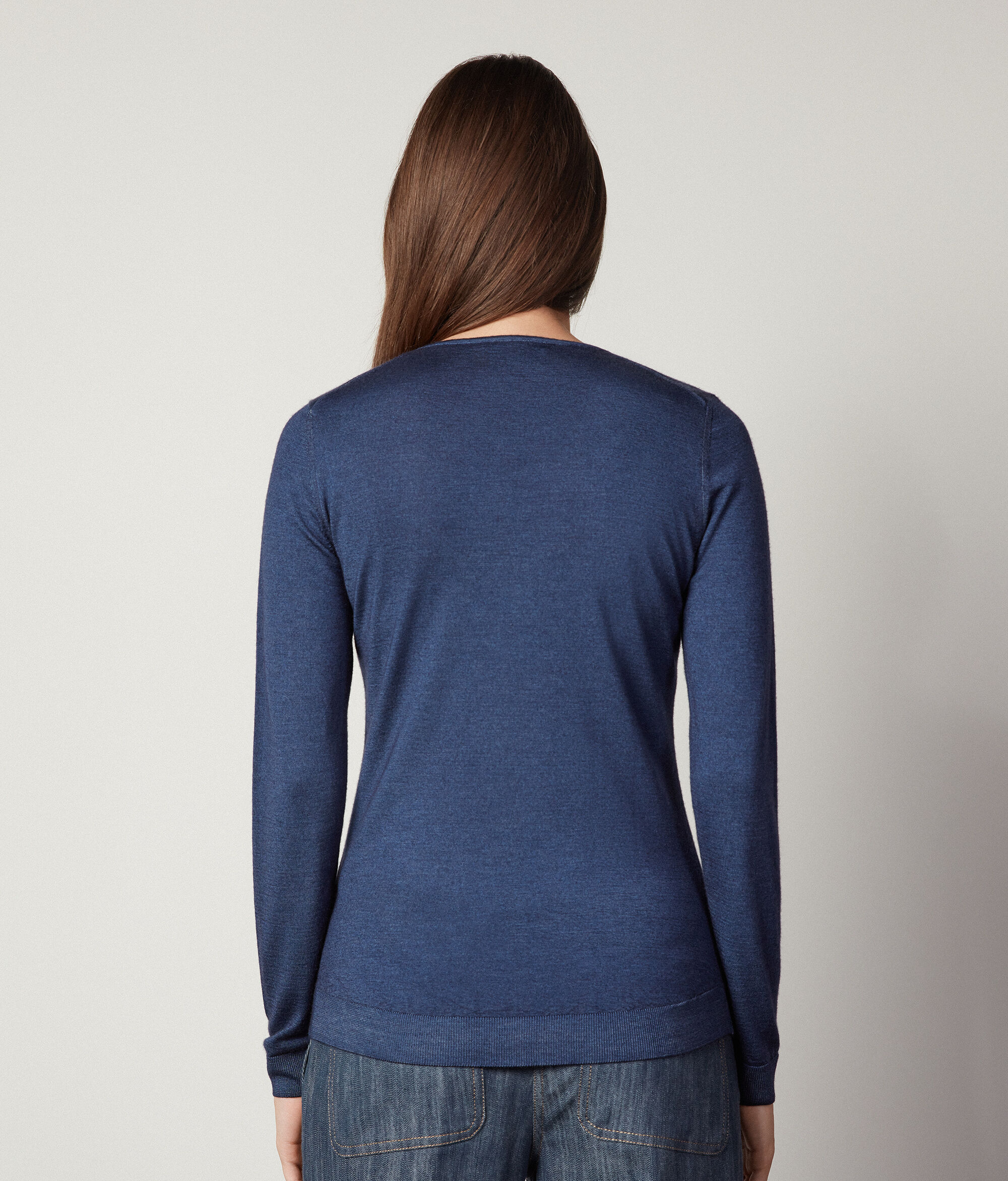 Camisola com Decote Redondo em Ultrafine Cashmere