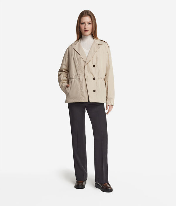 Short Trench Coat with Cashmere Lining