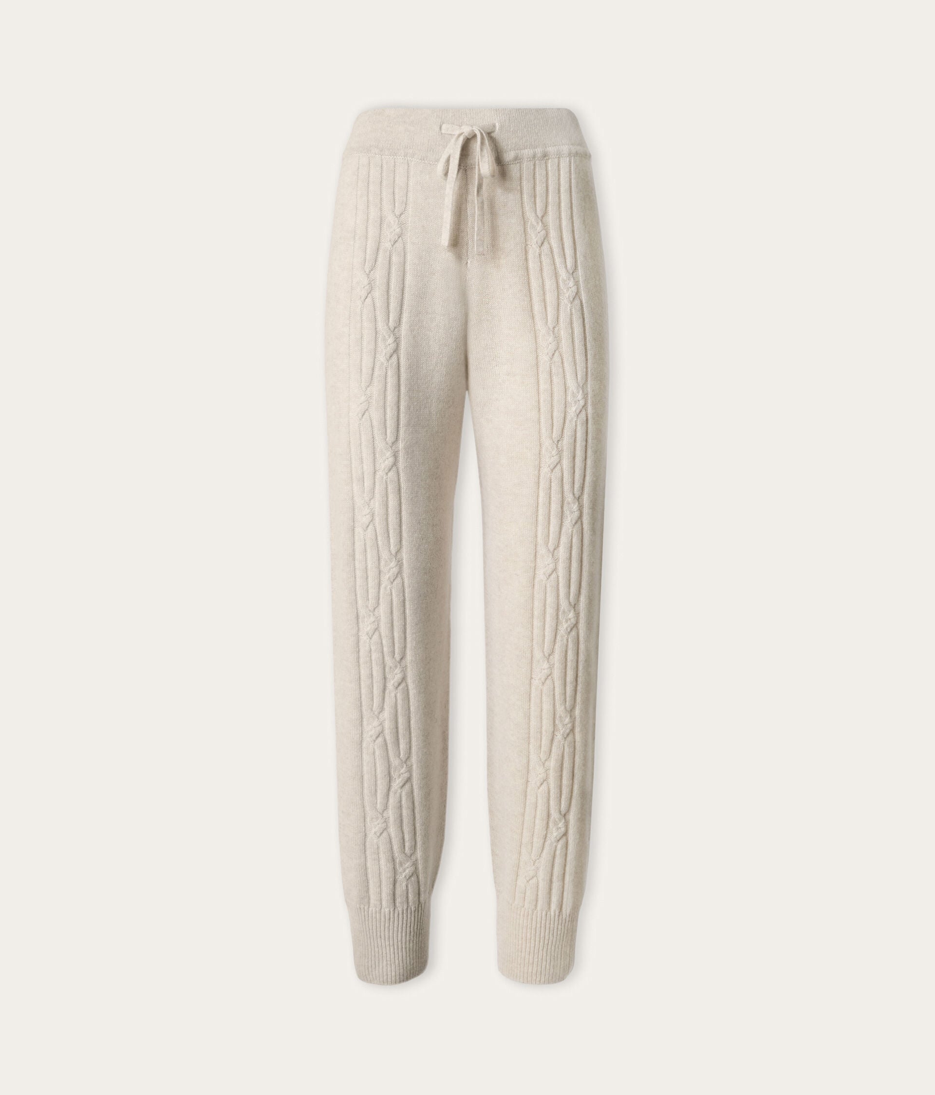 Ultrasoft Cashmere cable-rib trousers