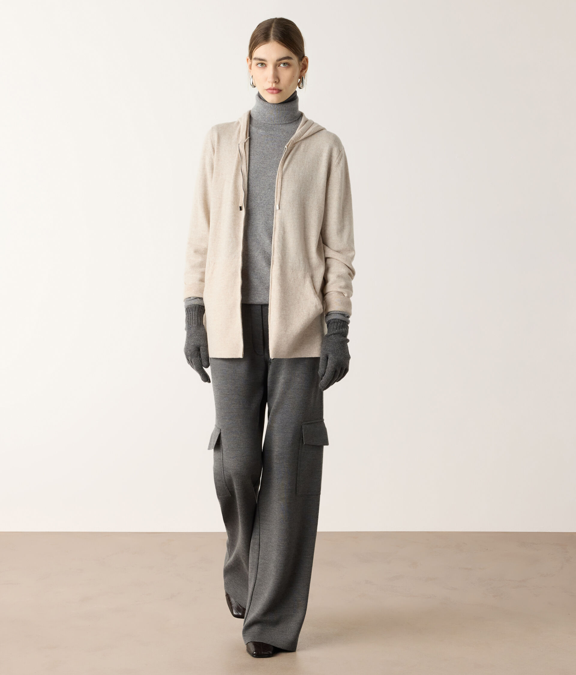 Cashmere hooded sweatshirt