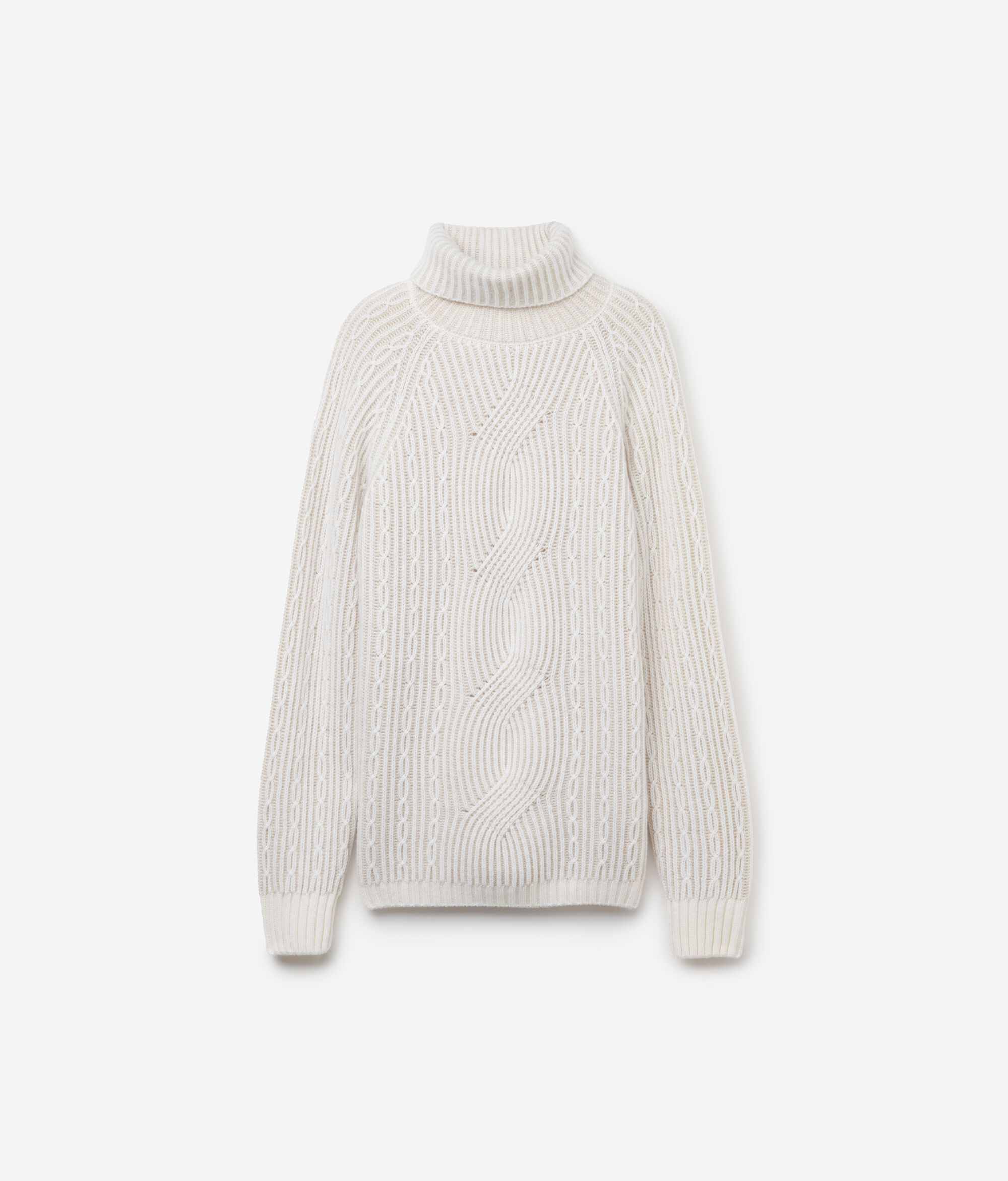 Jersei de coll alt amb trama de vuits bicolor de Cashmere Ultrasoft