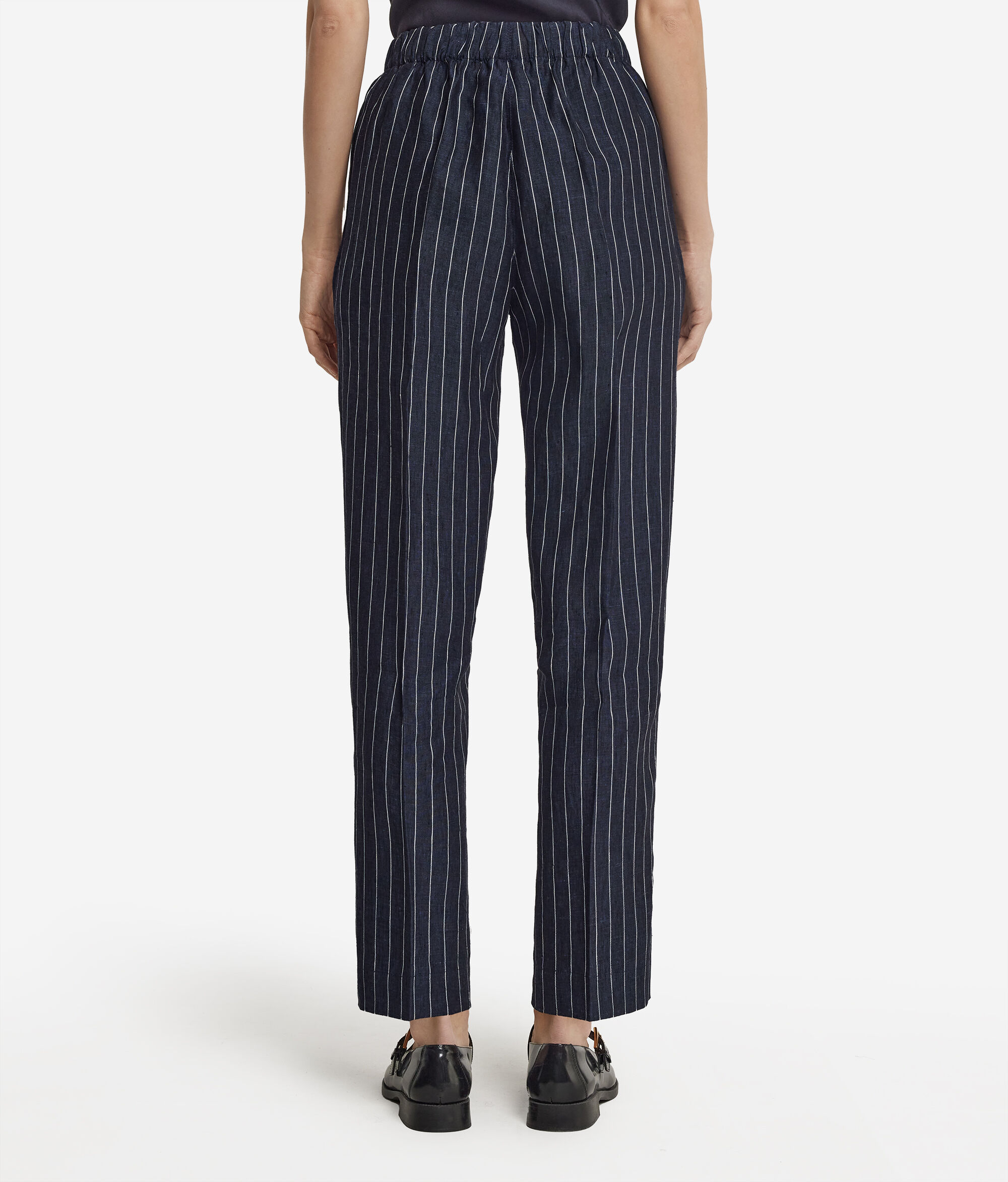 Pinstriped linen trousers