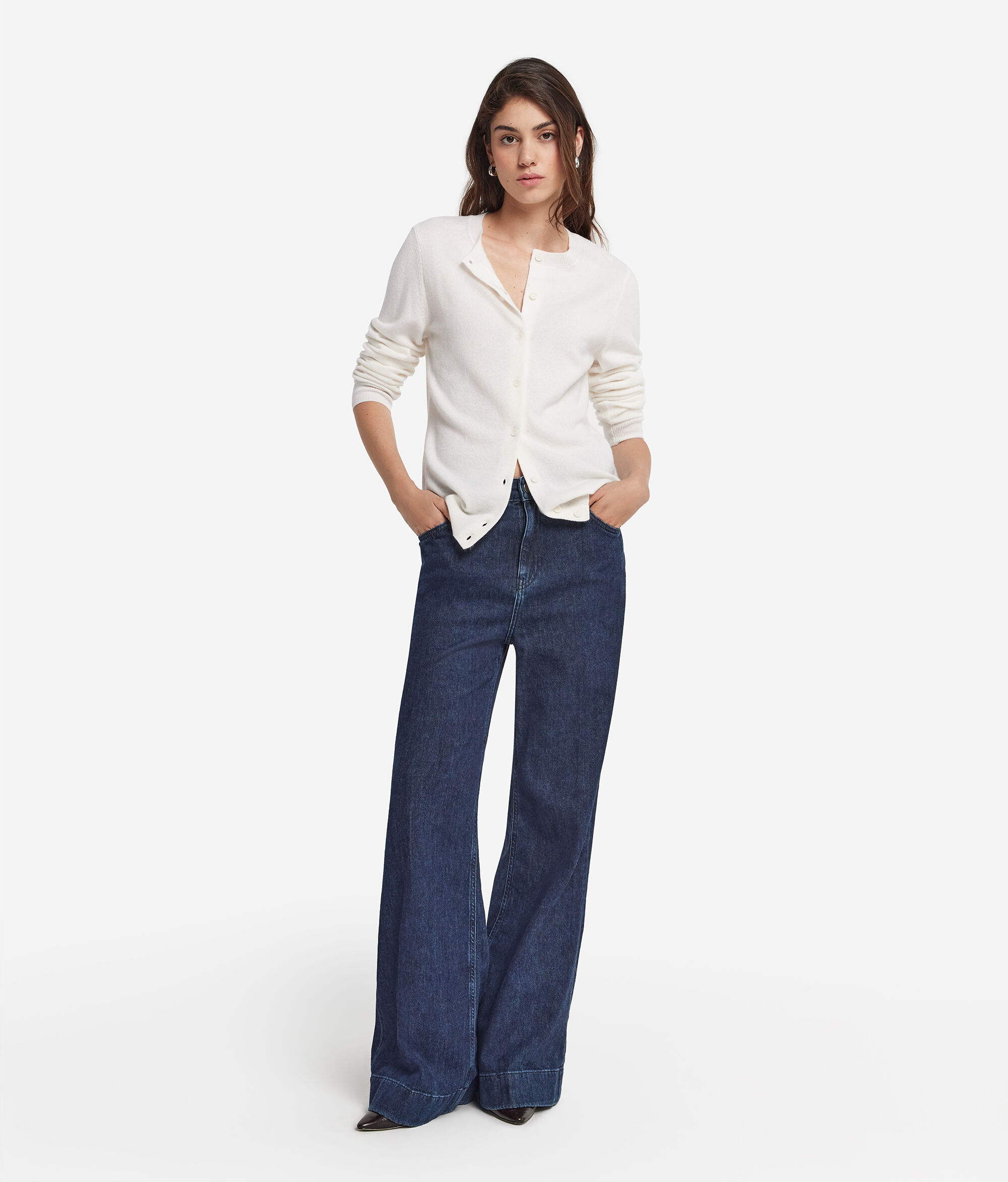 Cashmere Denim Flare Trousers