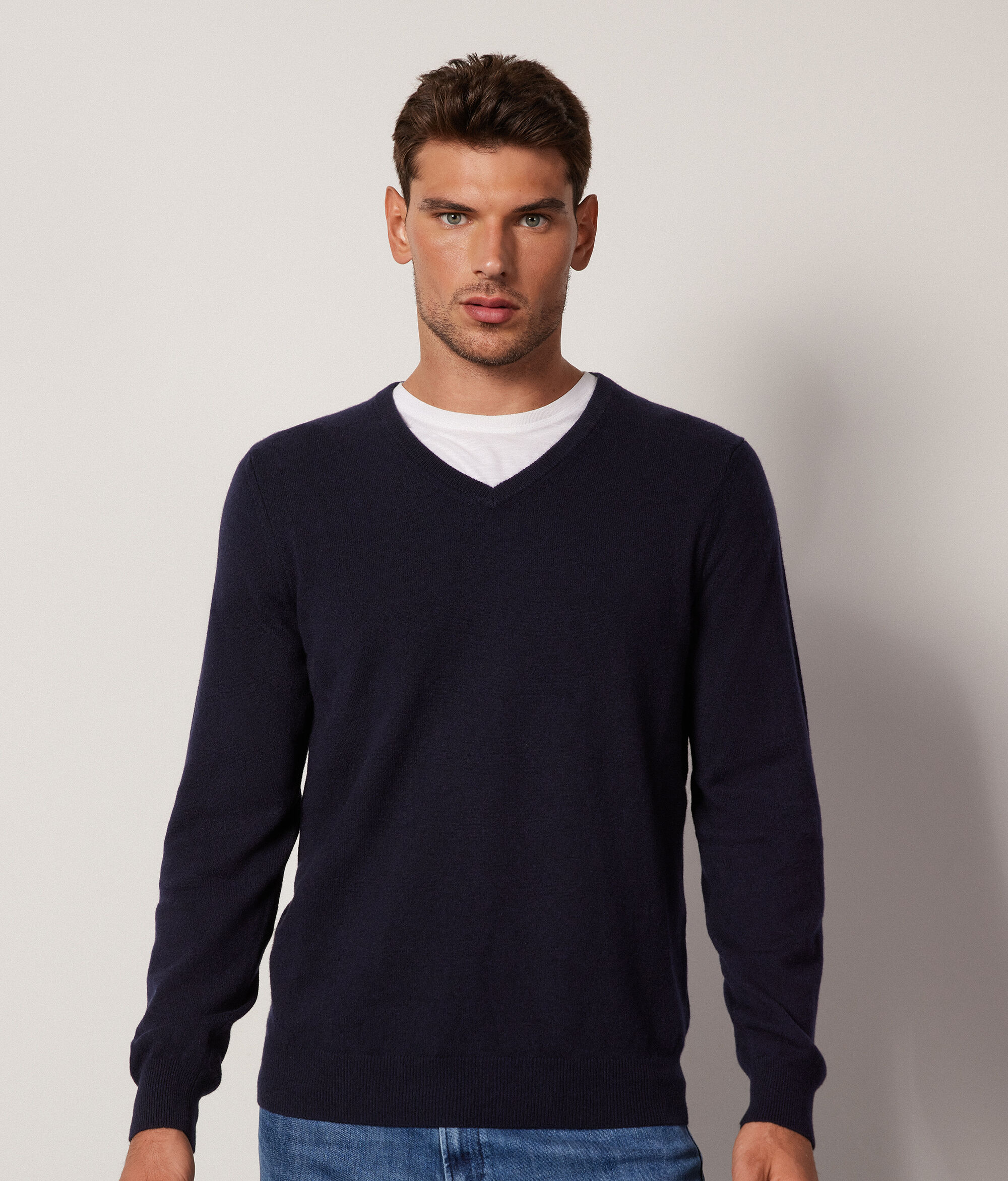 Pullover mit V-Ausschnitt aus Kaschmir Ultrasoft