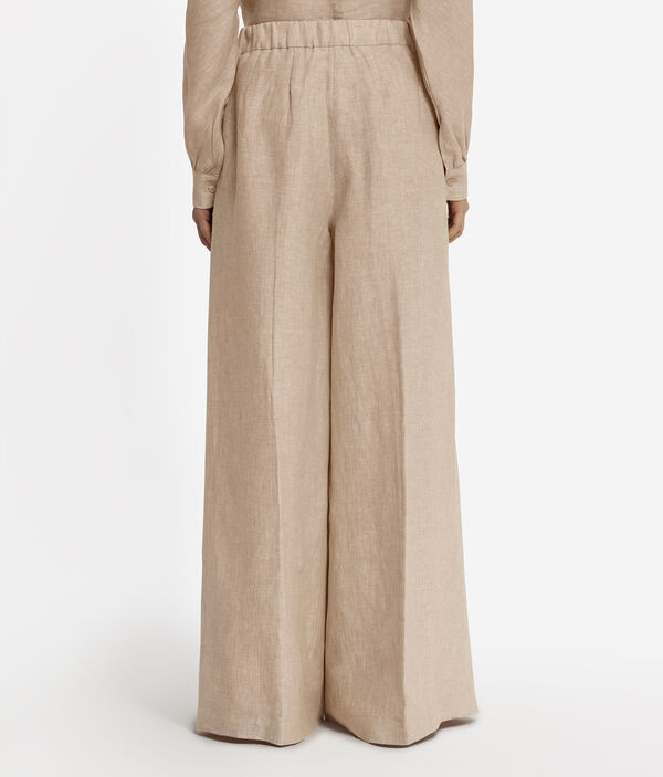 Брюки палаццо изо льна