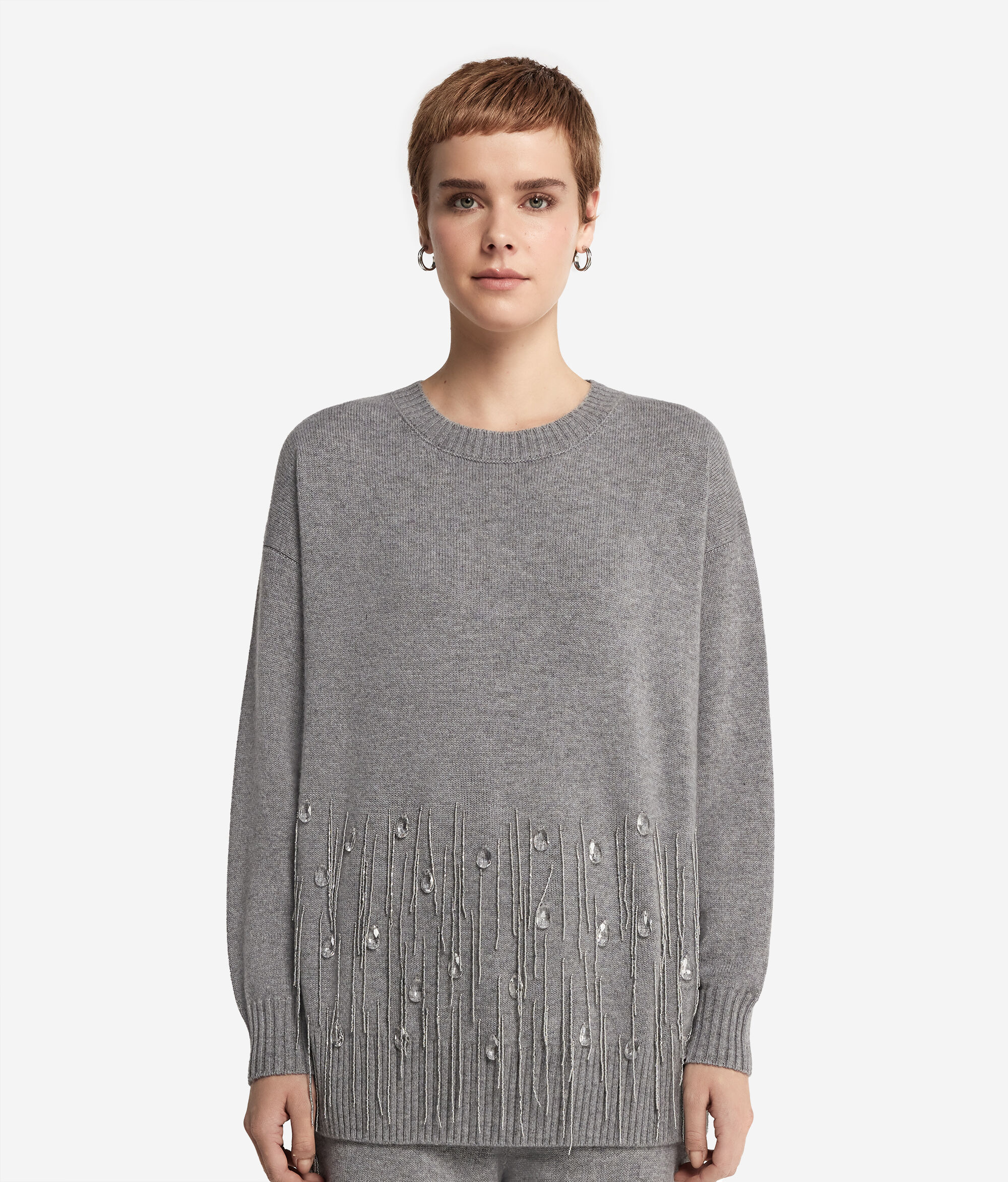 Cashmere Jumper with Fringing
