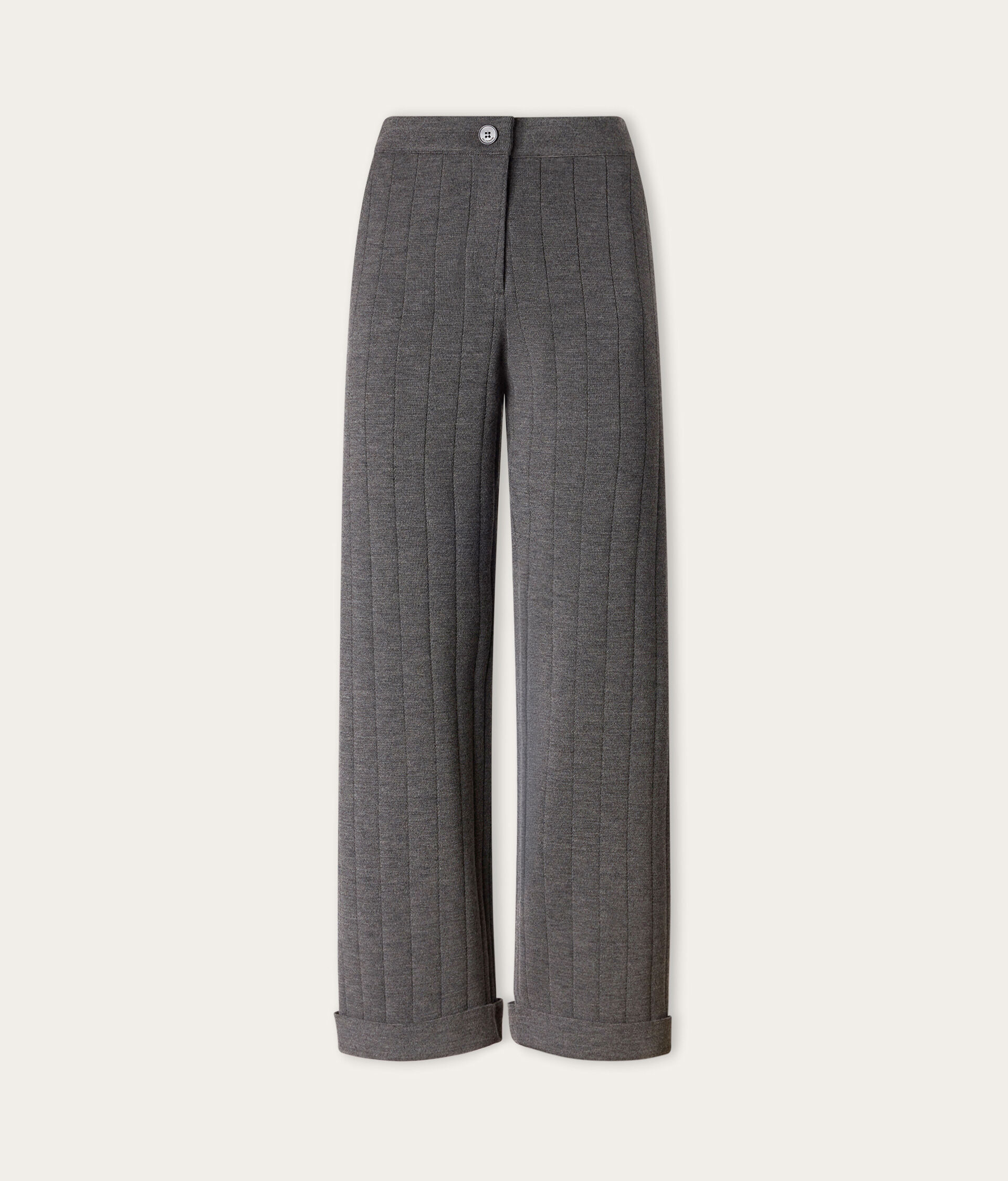 Pantalon en laine à fines rayures