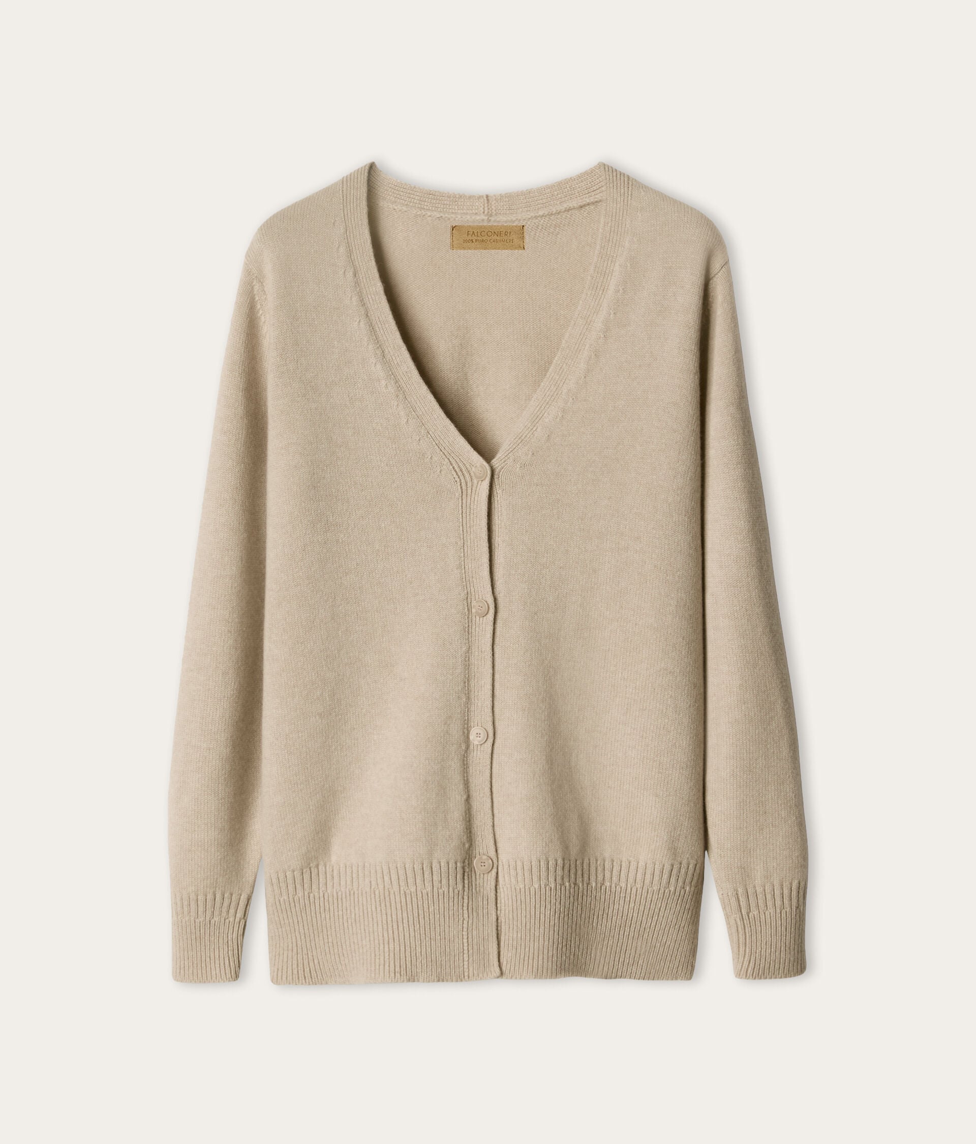 Ultrasoft Cashmere cardigan with varied rib and slits