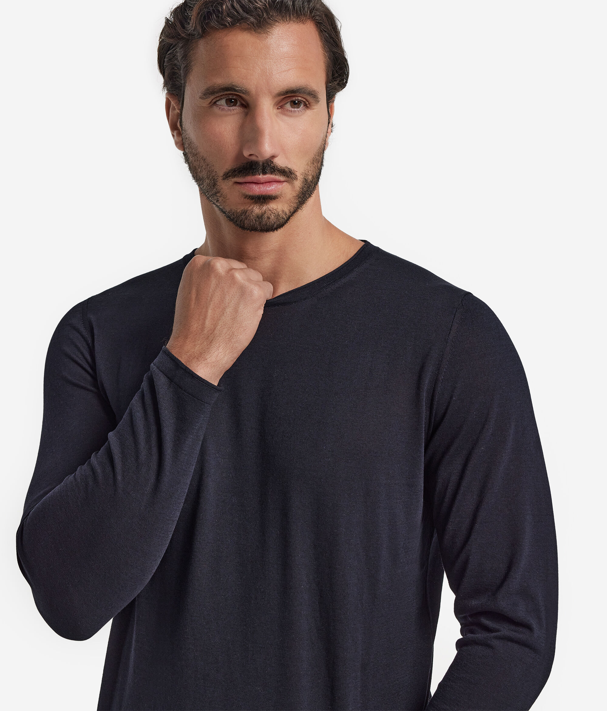Silk and Cotton Crewneck Sweater