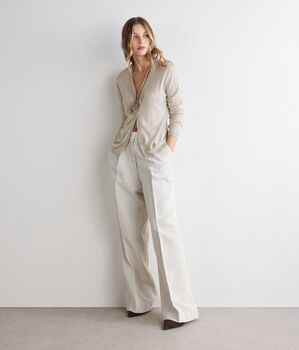 Bluză Silkfine Cashmere cu decolteu &icirc;n V