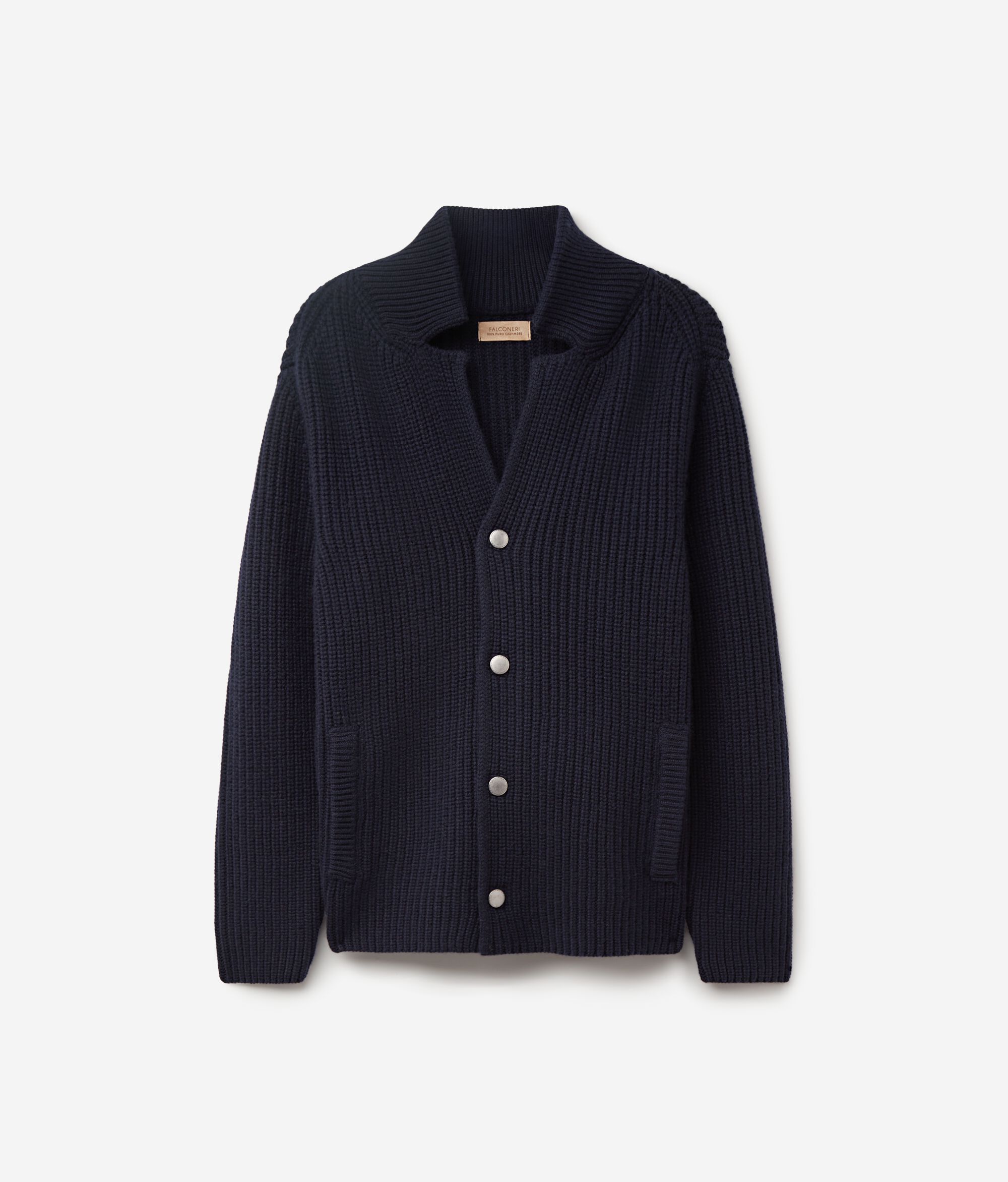 Casaco de Malha Canelada em Ultrasoft Cashmere
